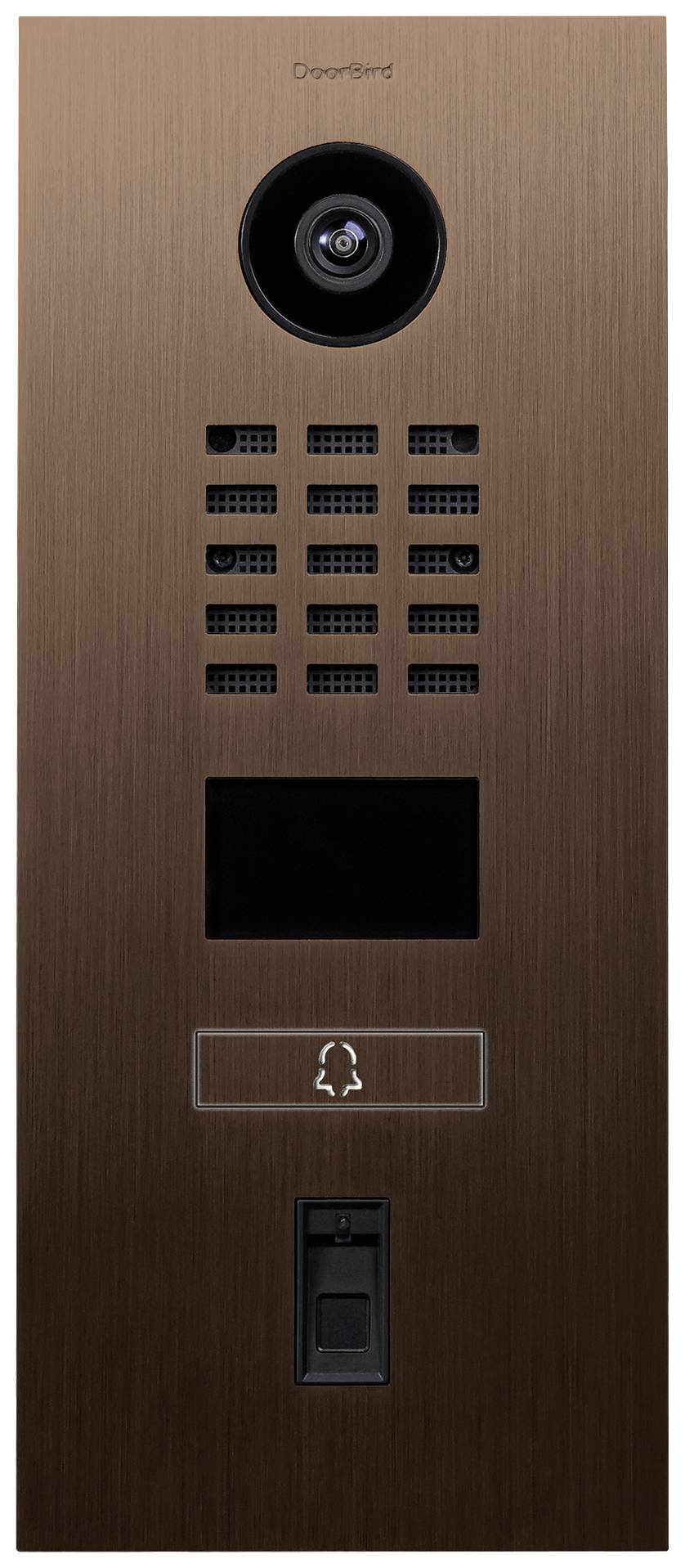 DoorBird D2101FV Fingerprint 50 IP-Video-Türsprechanlage LAN Außeneinheit Edelstahl V2A (gebürstet), Bronze-Optik