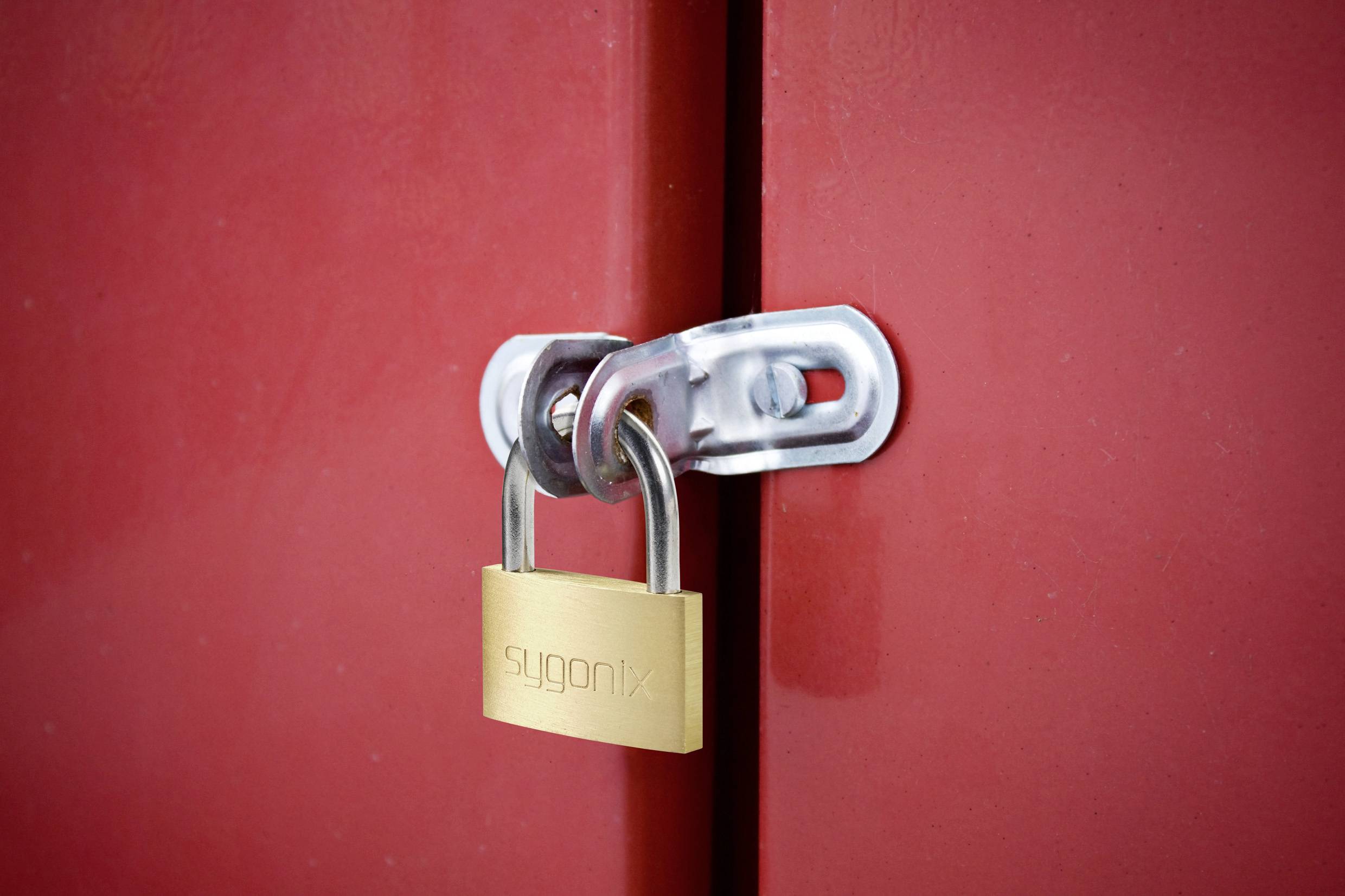 Sygonix SY-5045284 Vorhängeschloss 39.8mm teilweise gleichschließend Goldgelb Schlüsselschloss