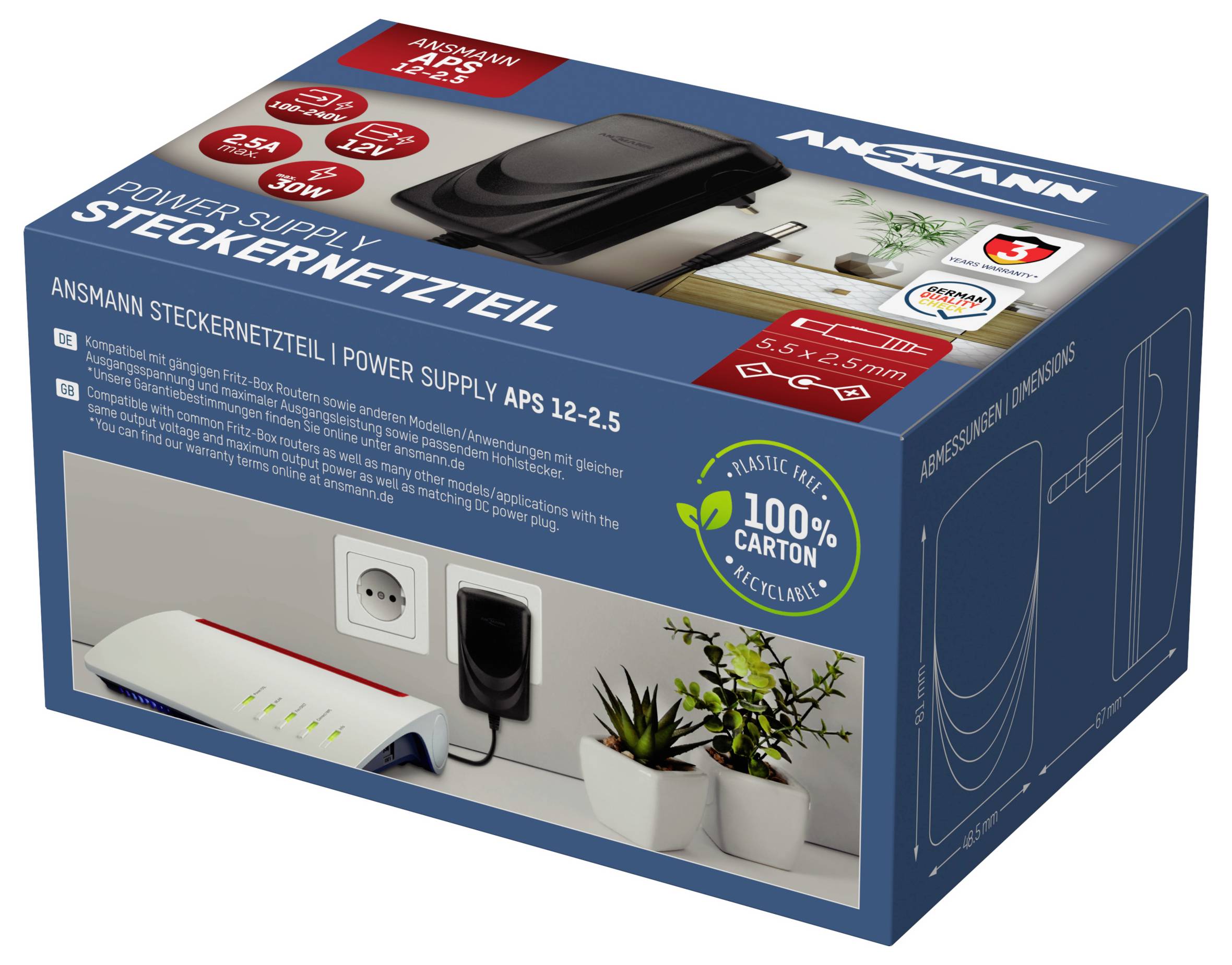 Ansmann 1201-0027 Netzteil / Stromversorgung 12 V/DC 2.5 A 30 W