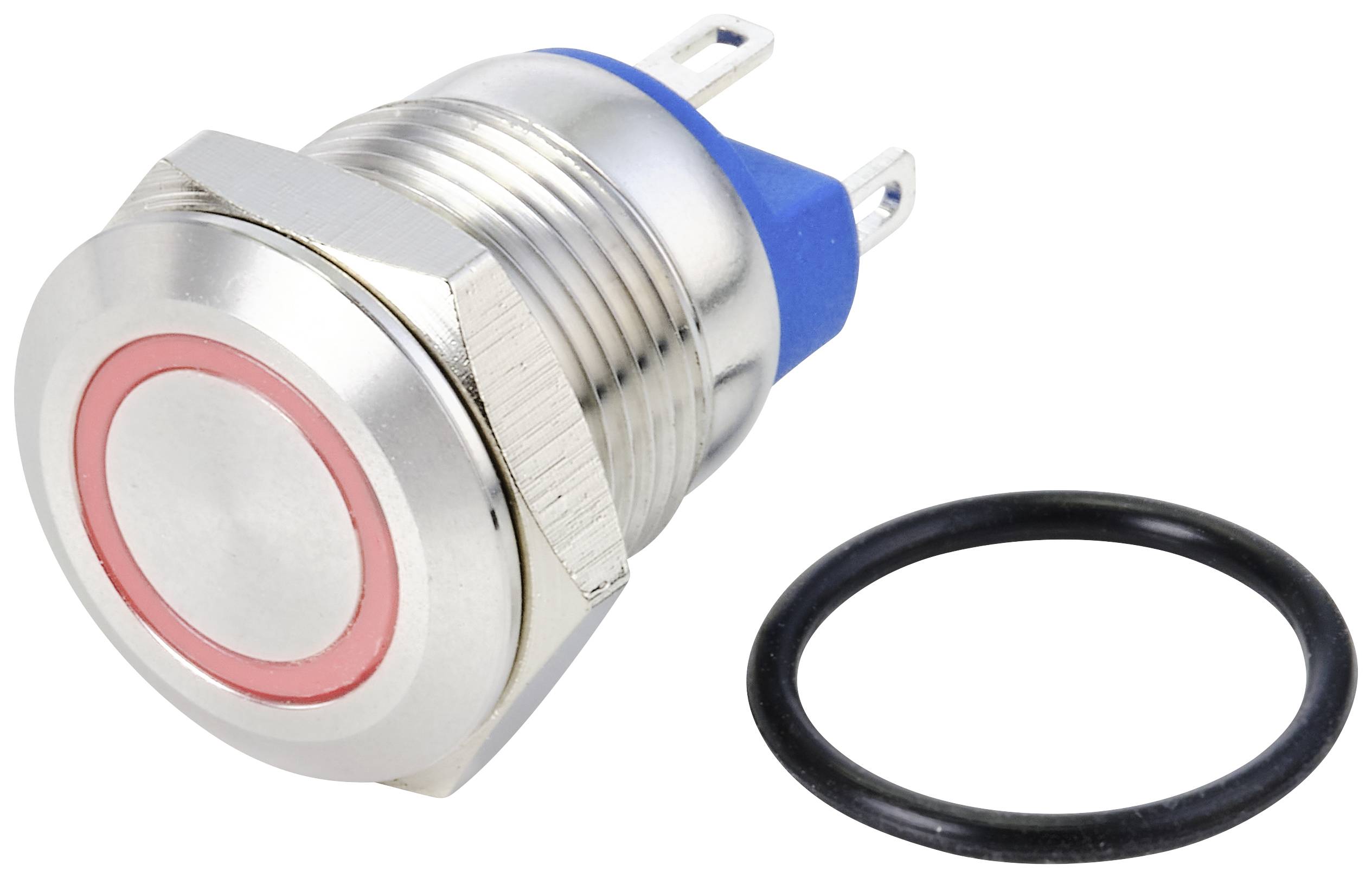 TRU COMPONENTS TC-10090896 GQ12-AF-10E/J/R/24V/S Vandalismusgeschützter Druckschalter 48 V/DC 2A 1 x Aus/(Ein) tastend Rot IP67