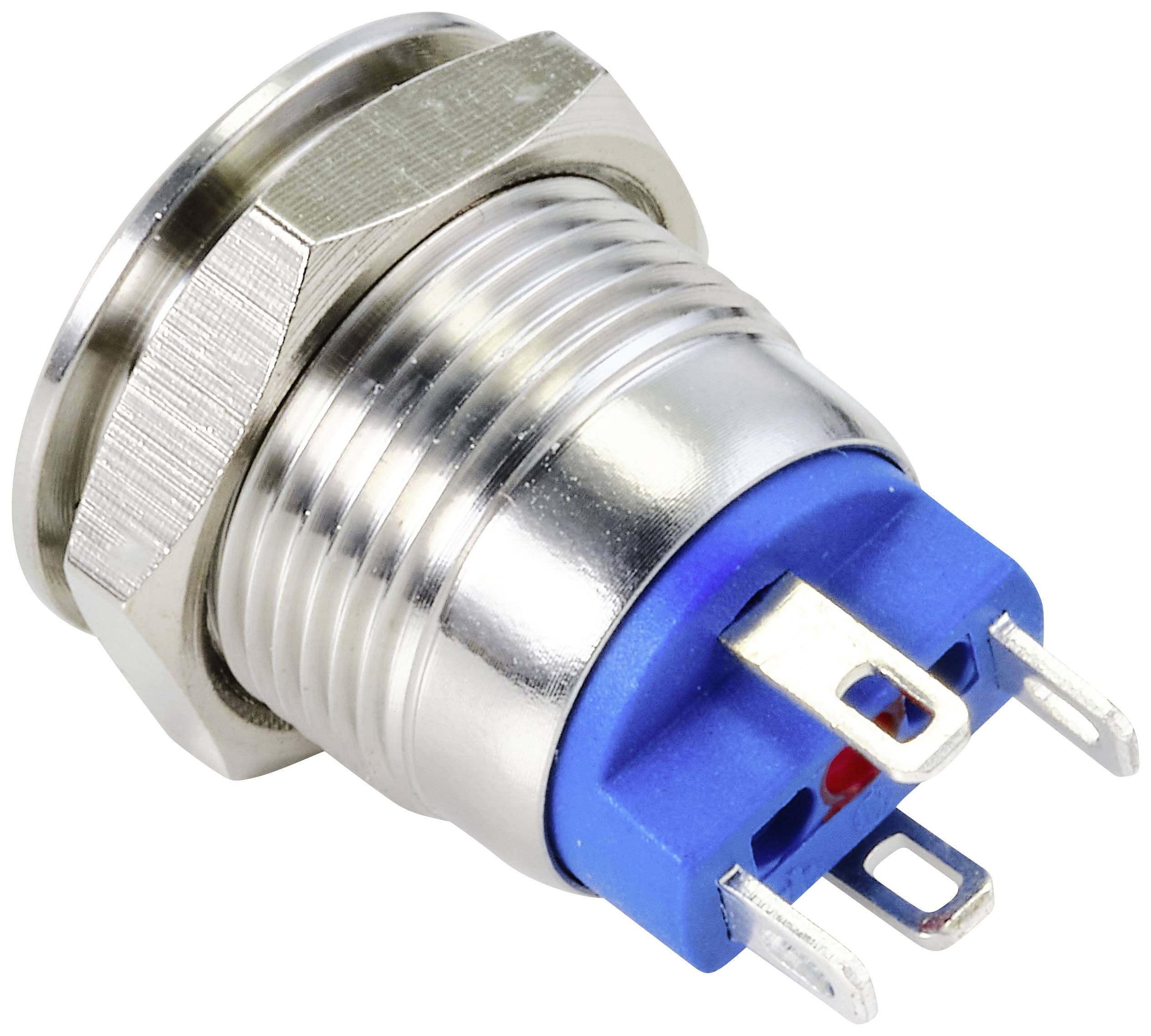 TRU COMPONENTS TC-10090904 GQ12-AF-10E/J/B/24V/S Vandalismusgeschützter Druckschalter 48 V/DC 2A 1 x Aus/(Ein) tastend Blau IP67