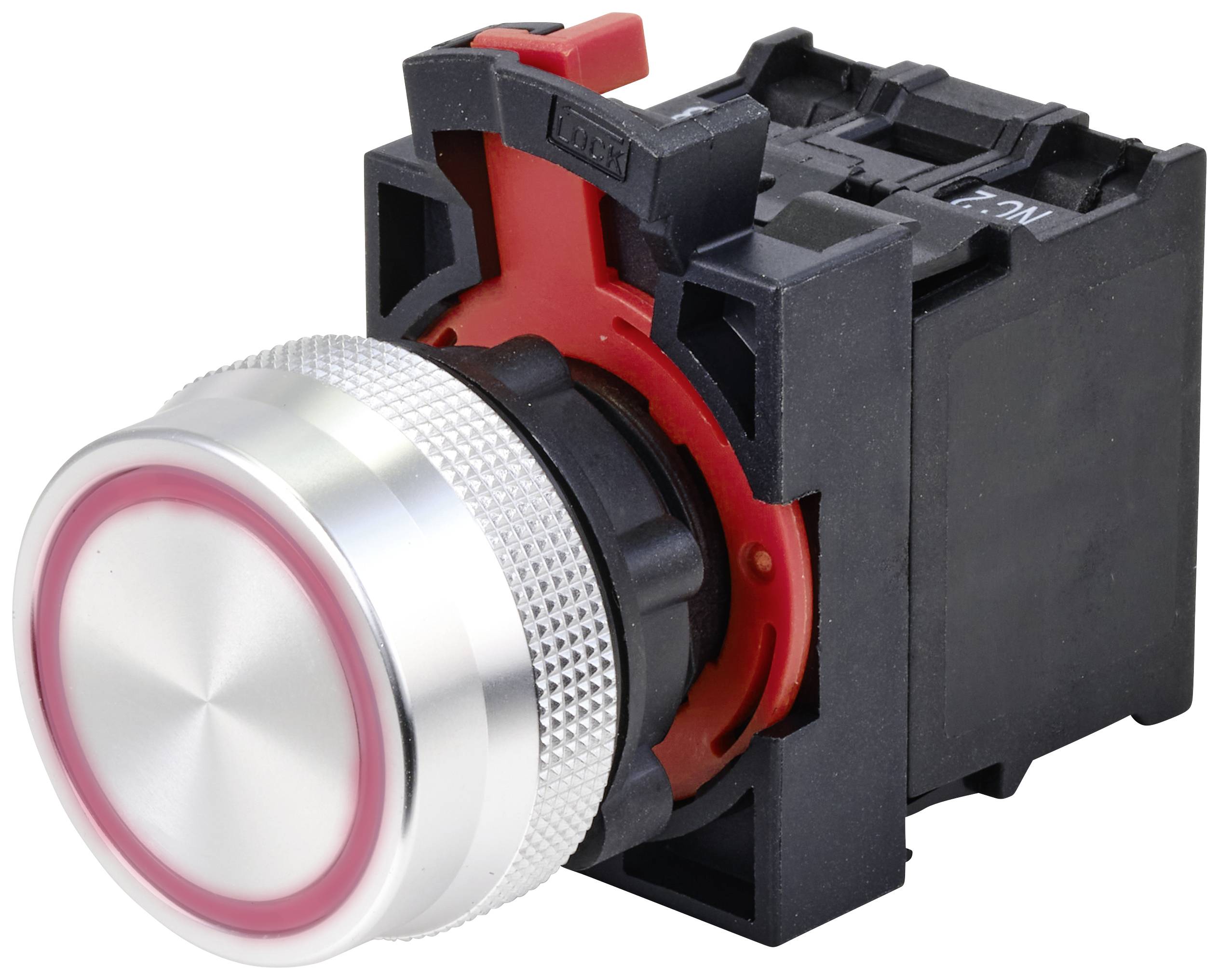 TRU COMPONENTS TC-10091052 ONPOW26-11ZE/R/12V Druckschalter 250V 5A 1 x Ein/Ein rastend Rot IP40 1St.