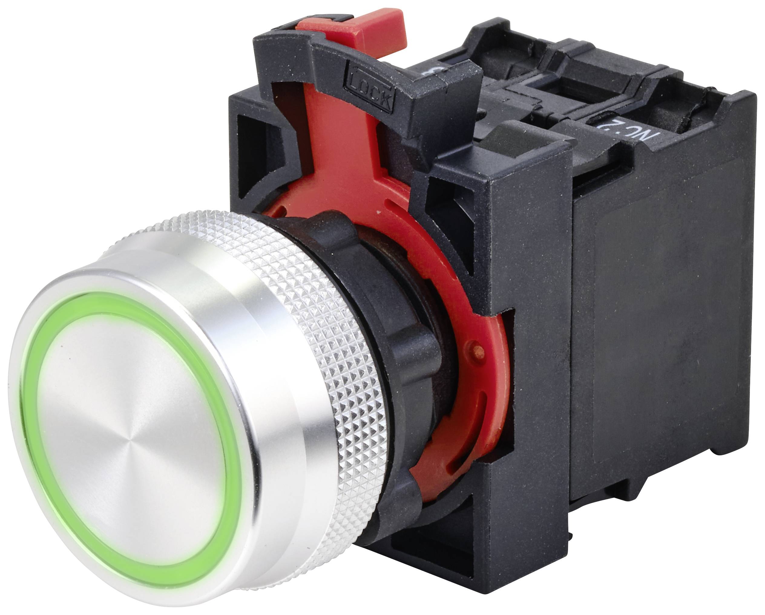 TRU COMPONENTS TC-10091056 ONPOW26-11ZE/G/12V Druckschalter 250V 5A 1 x Ein/Ein rastend Grün IP40 1St.