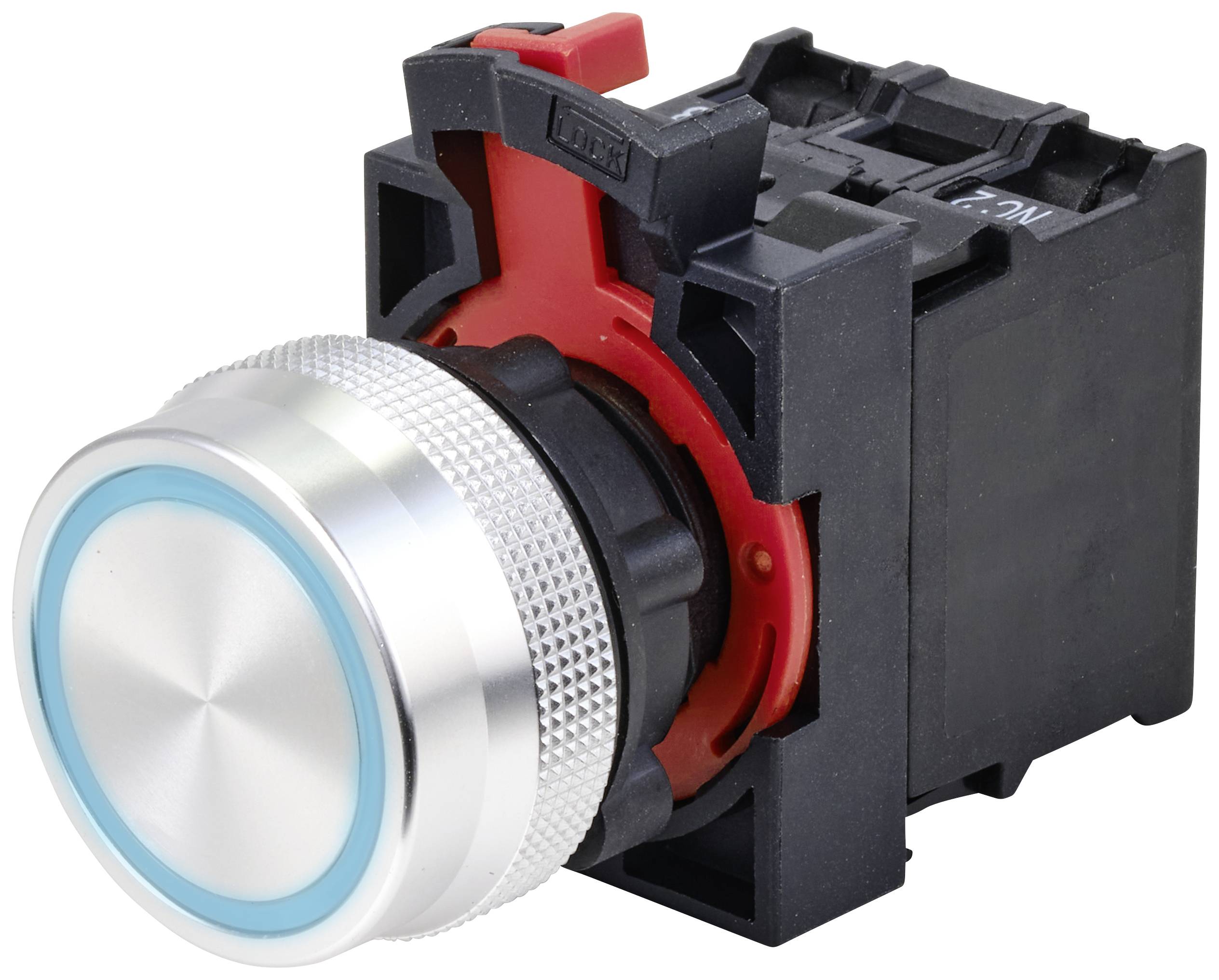 TRU COMPONENTS TC-10091060 ONPOW26-11ZE/B/12V Druckschalter 250V 5A 1 x Ein/Ein rastend Blau IP40 1St.