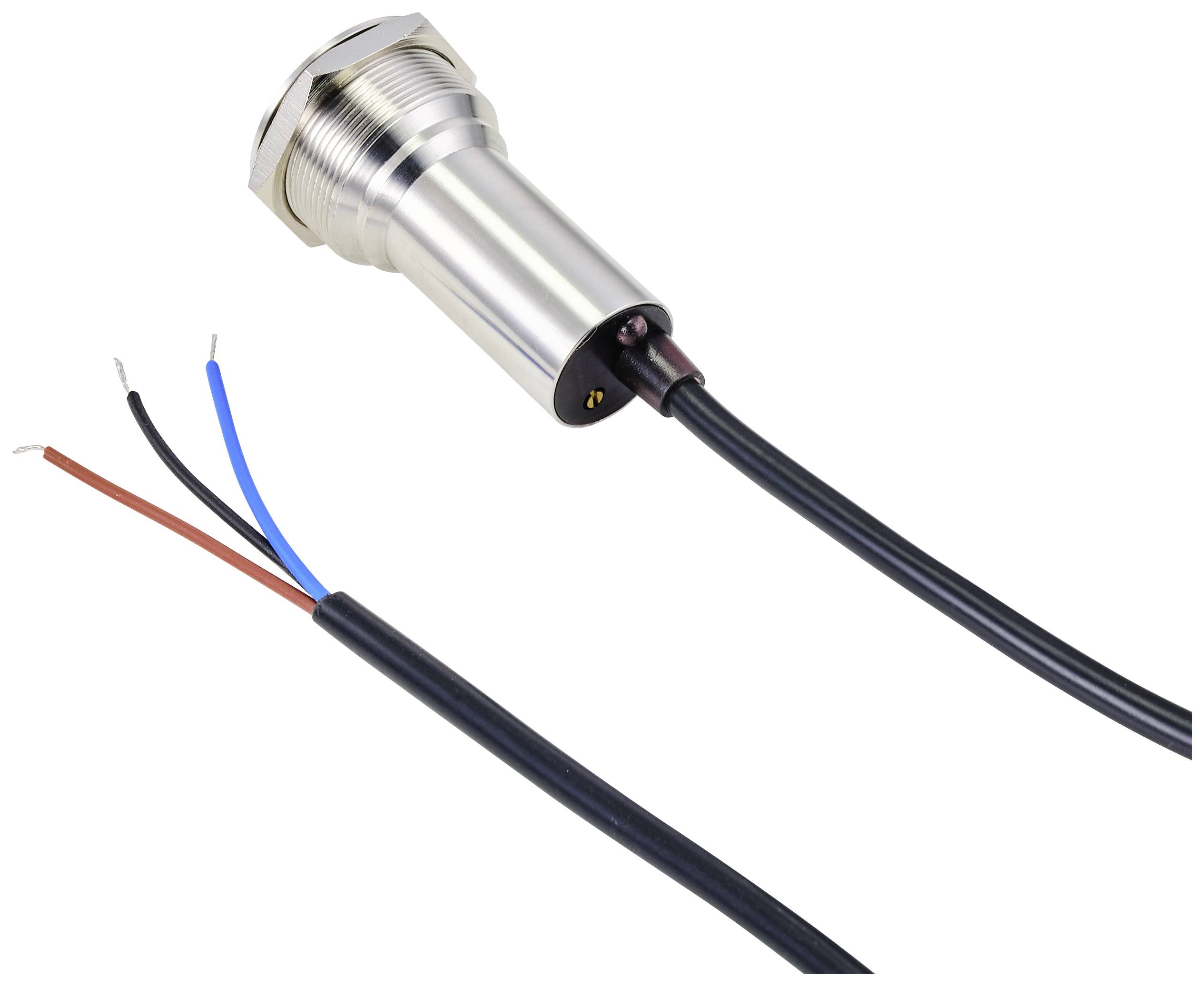 TRU COMPONENTS TC-10091088 ONPOW91-25E10BYSSNR12-24VDC Berührungsloser Schalter 12 V, 24V 300mA 1 x Aus/(Ein) tastend Rot 1St.