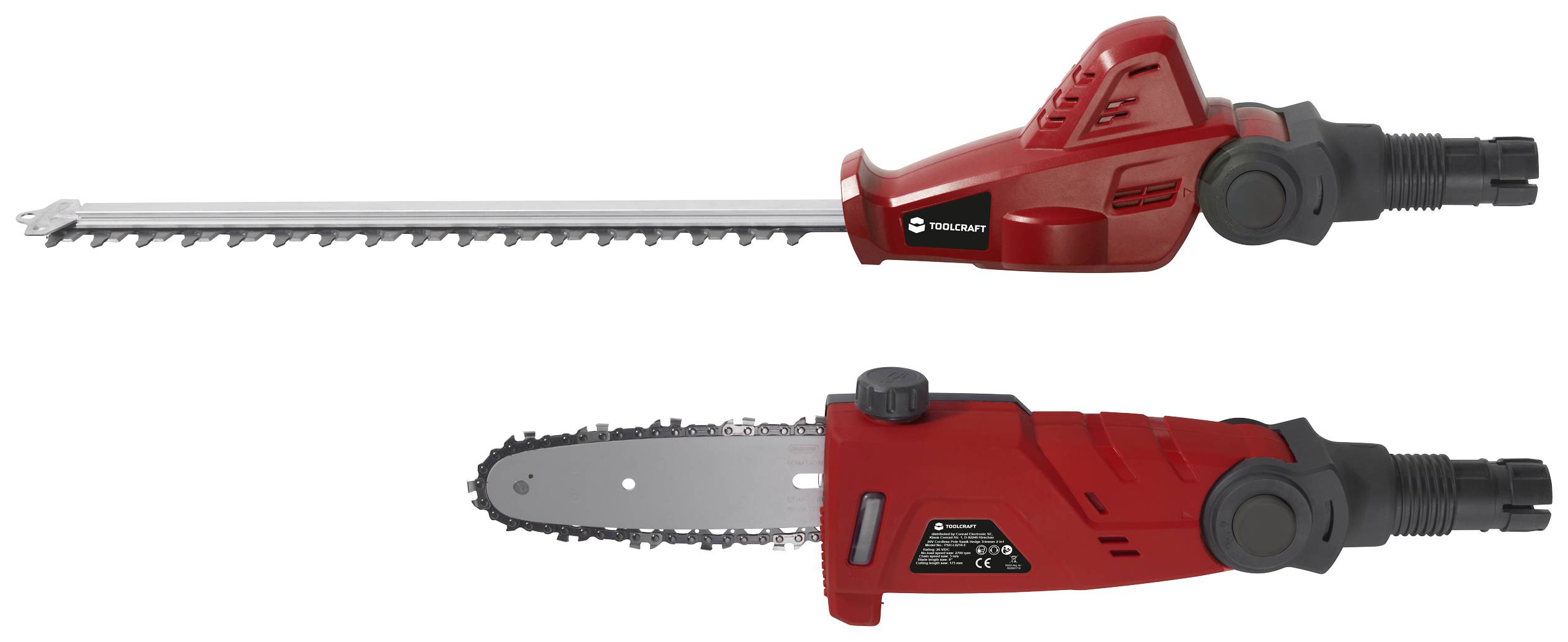 TOOLCRAFT TO-7568328 PSH-L0218-E / TAWB-200 Akku Heckenschere, Hochentaster ohne Akku Li-Ion