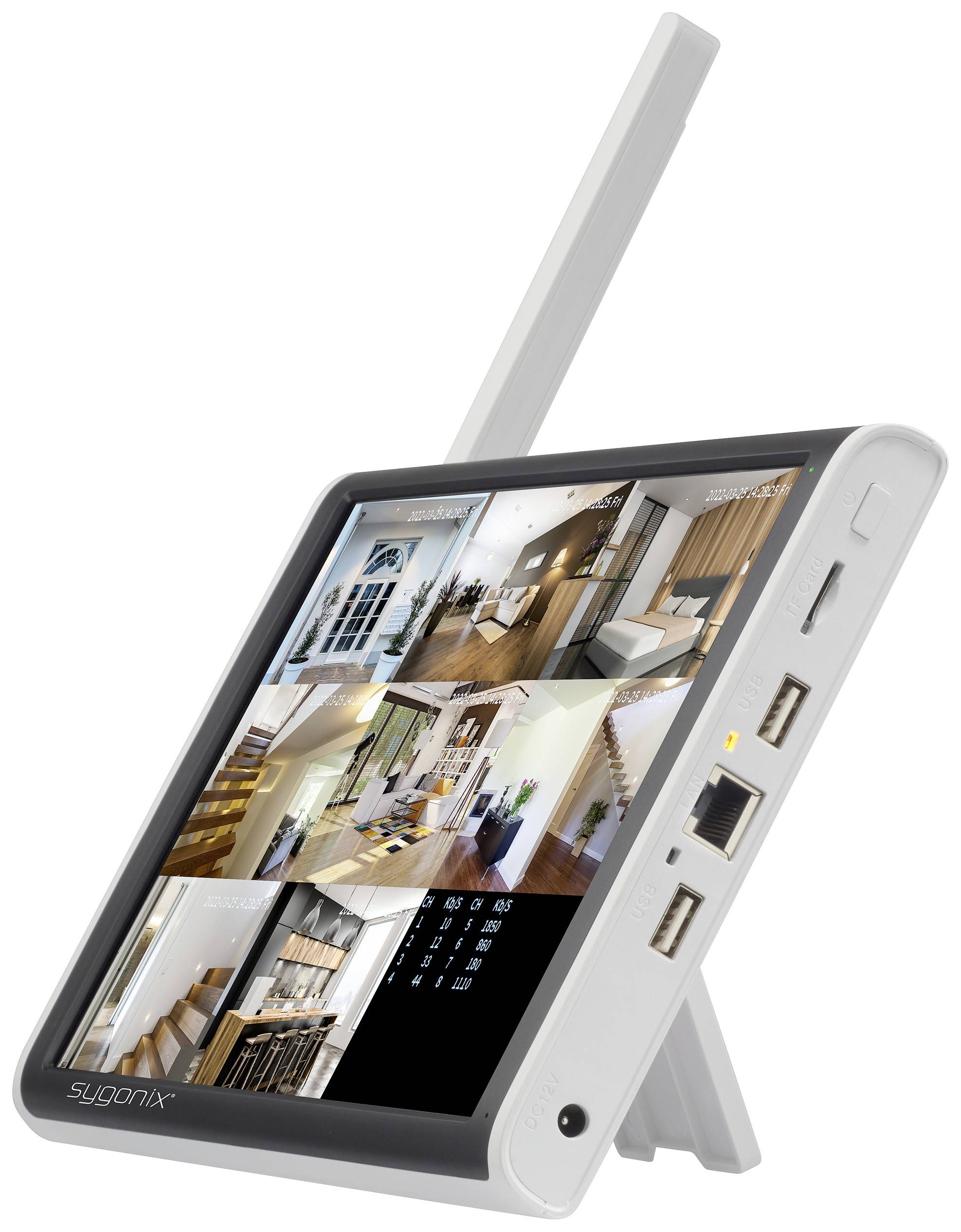 Sygonix SY-5046554 Funk-Überwachungskamera-Set 8-Kanal mit 1 Kamera 1920 x 1080 Pixel 2.4GHz