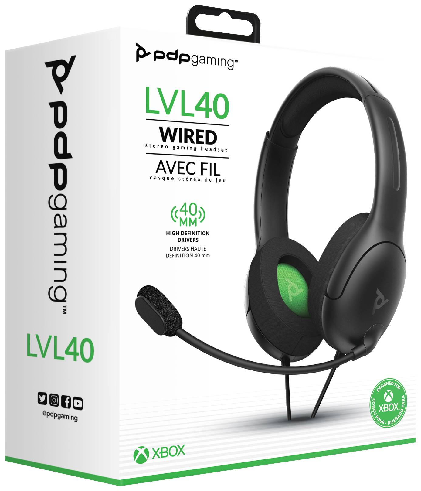 PDP 048-141-EU Gaming Over Ear Headset kabelgebunden Stereo Schwarz Mikrofon-Rauschunterdrückung, Noise Cancelling Mikrofon-Stummschaltung