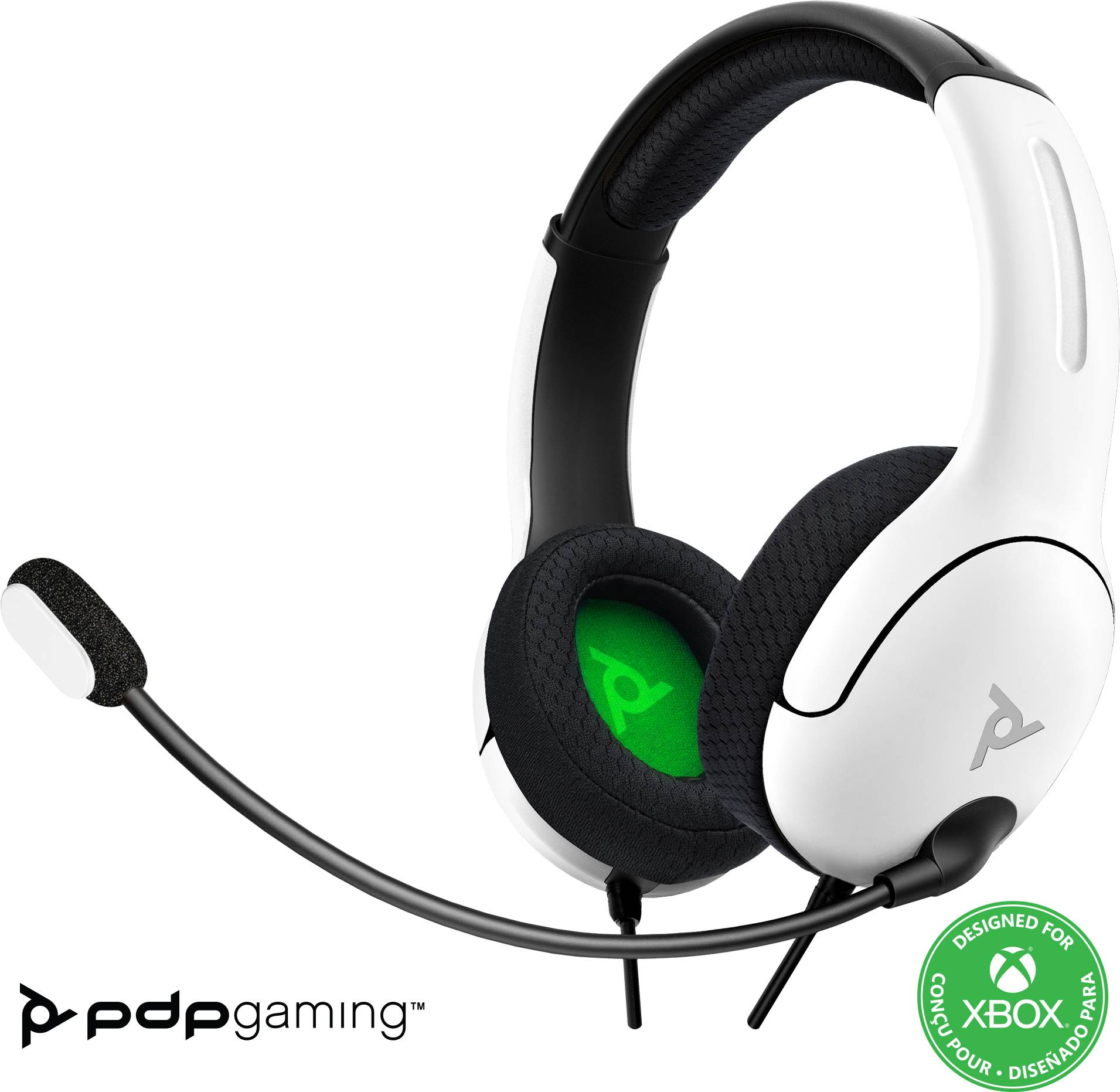 PDP 049-015-EU-WH Over Ear Headset kabelgebunden Stereo Weiß Mikrofon-Rauschunterdrückung, Noise Cancelling Mikrofon-Stummschaltung Gaming