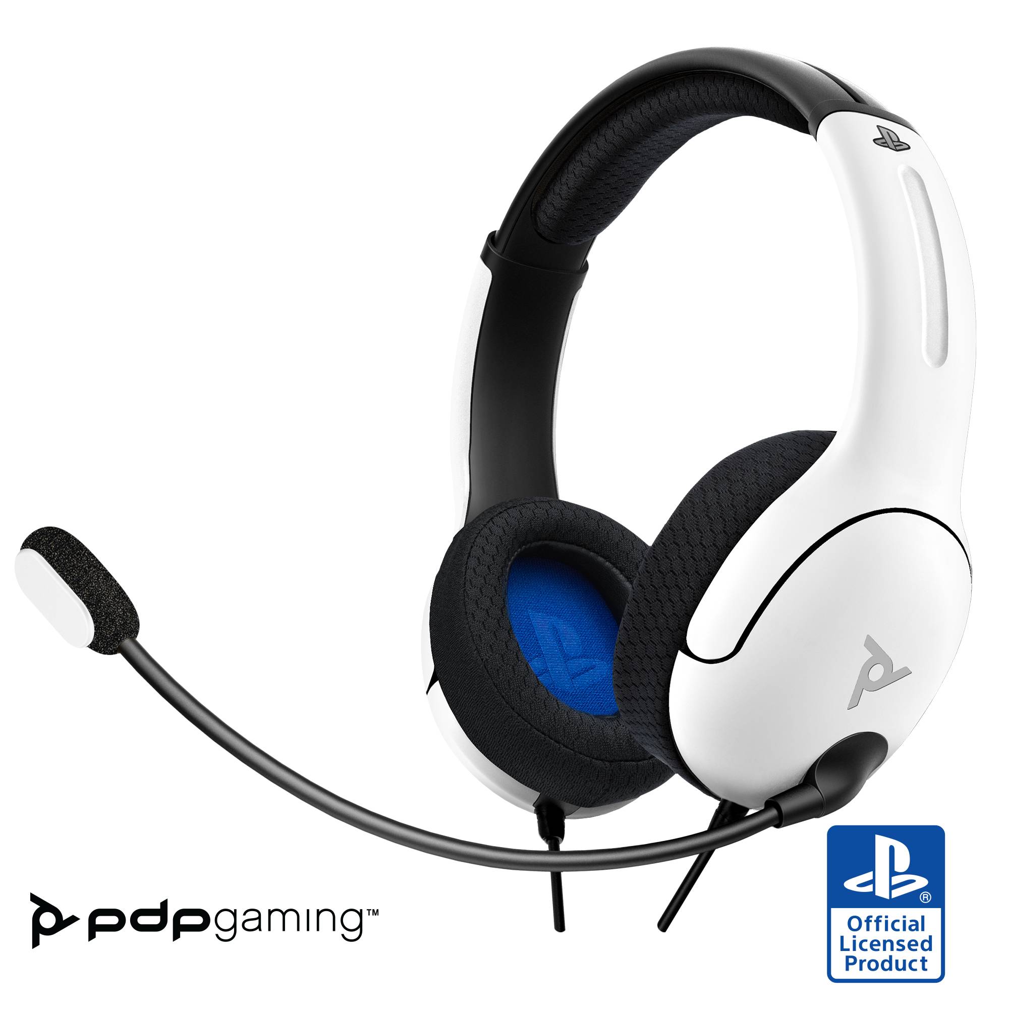 PDP 051-108-EU-WH Over Ear Headset kabelgebunden Stereo Weiß Mikrofon-Rauschunterdrückung, Noise Cancelling Mikrofon-Stummschaltung Gaming