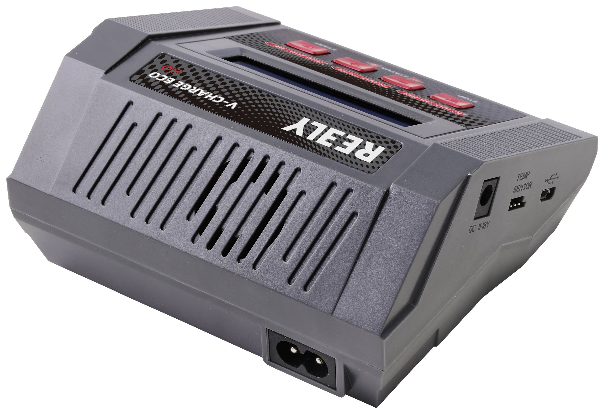 Reely V-Charger ECO 80 Modellbau-Multifunktionsladegerät 100 V, 240 V, 12 V 10 A Blei, NiMH, NiCd, LiPo, LiIon, LiHV, Blei-Calcium