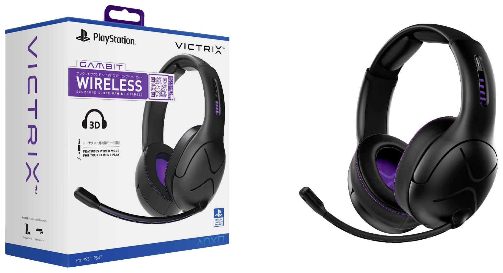 PDP 052-003-EU Gaming Over Ear Headset Bluetooth® Stereo Schwarz, Lila Mikrofon-Rauschunterdrückung Lautstärkeregelung, Mikrofon-Stummschaltung