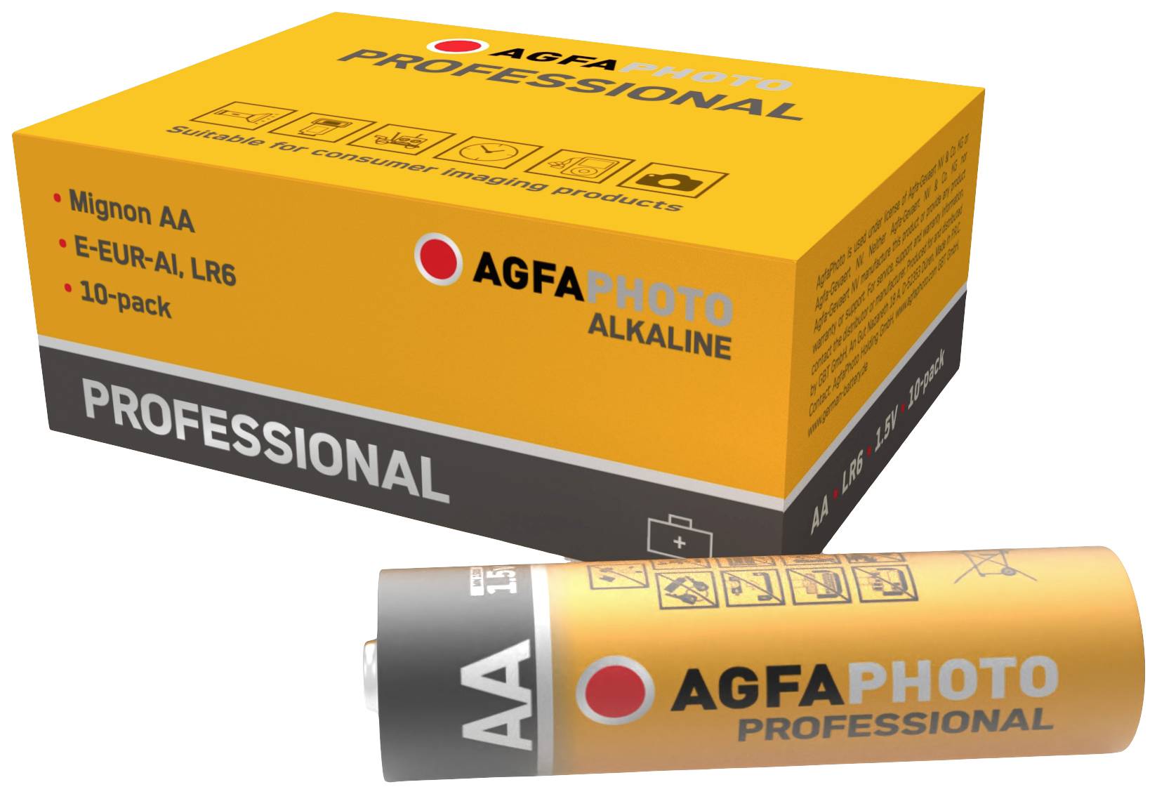 AgfaPhoto Professional Mignon (AA)-Batterie Alkali-Mangan 1.5V 10St.