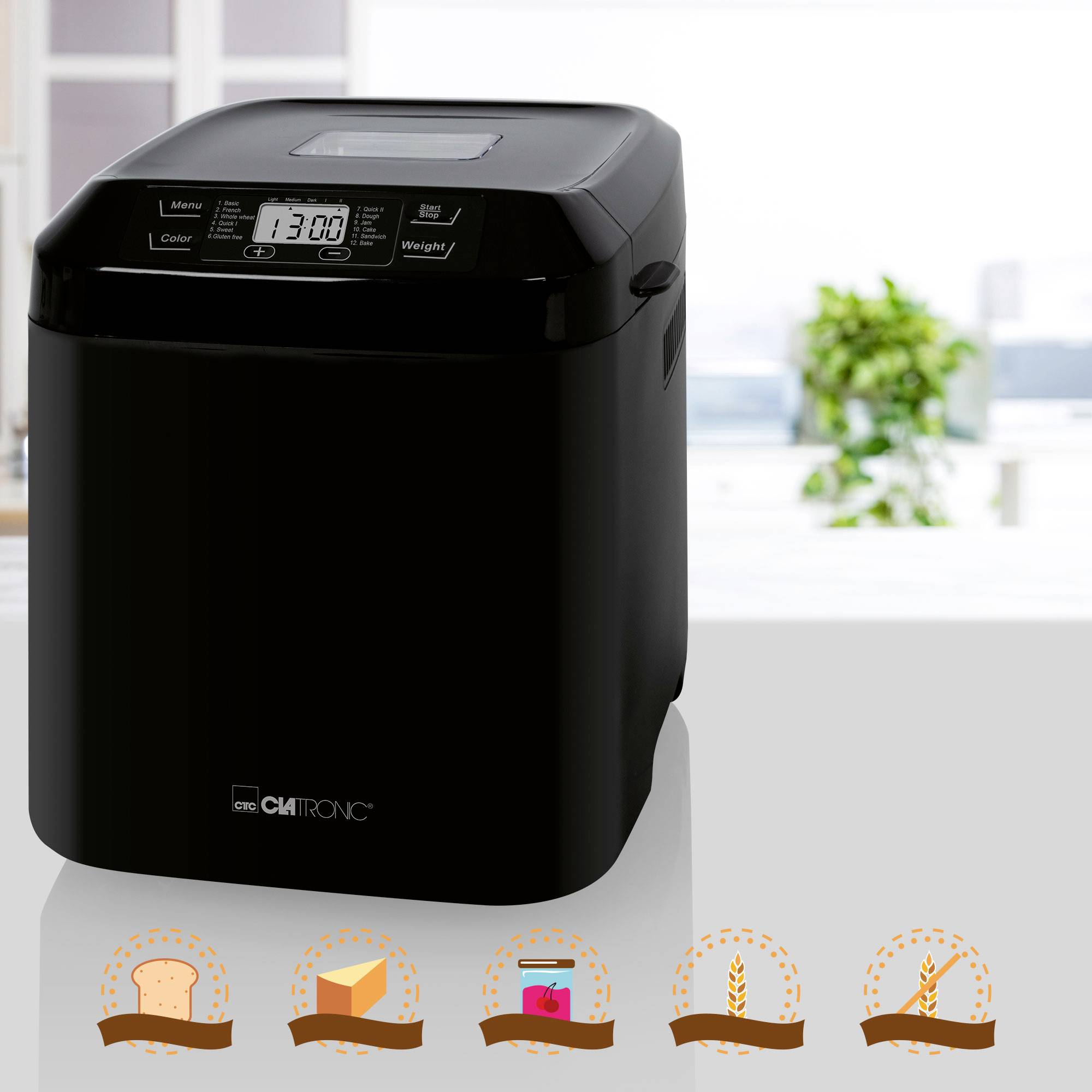 Clatronic BBA 3774 Brotbackautomat Timerfunktion 3l Schwarz