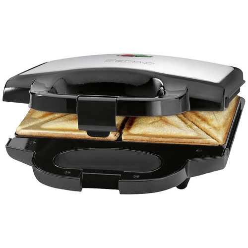 Clatronic ST 3778 Sandwich-Toaster Antihaftbeschichtung Edelstahl, Schwarz