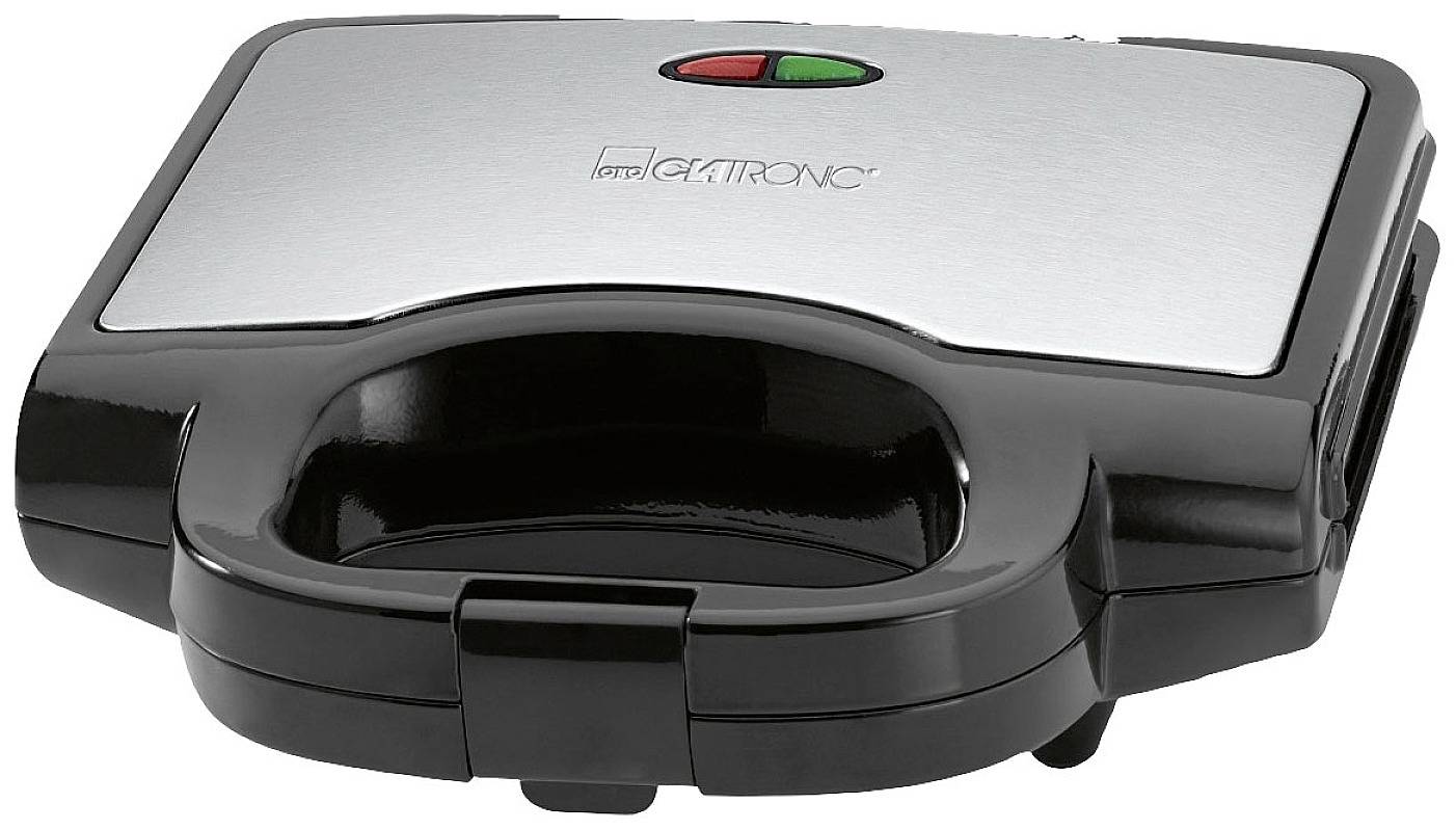 Clatronic ST 3778 Sandwich-Toaster Antihaftbeschichtung Edelstahl, Schwarz