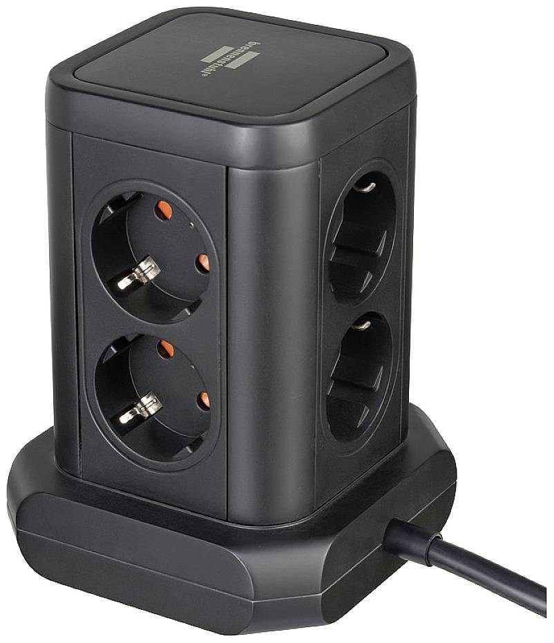 Brennenstuhl 1153560000 Steckdosenturm 8fach Schwarz 1 St.