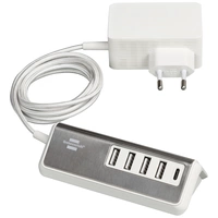 Brennenstuhl USB Ladegerät 20W 4x USB-A, 1x USB-C® USB PD Silber, Weiß Innenbereich Brennenstuhl USB Ladegerät 20W 4x USB-A, 1x USB-C® USB PD Silber, Weiß Innenbereich