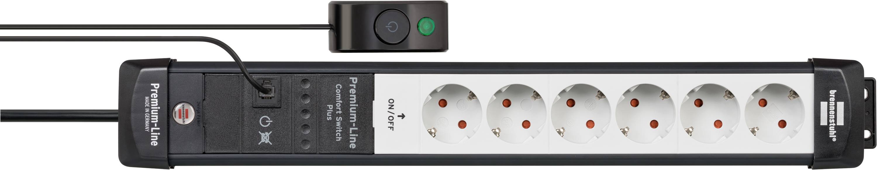 Brennenstuhl 1951560102 Steckdosenleiste mit Schalter 6fach Schwarz/Weiß 1St.