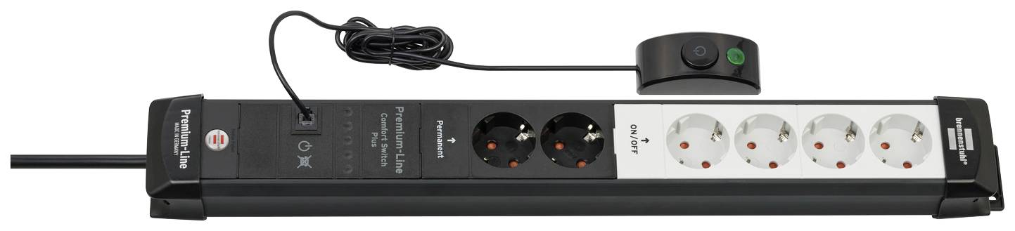 Brennenstuhl 1951560103 Steckdosenleiste mit Schalter 6fach Schwarz/Weiß 1 St.