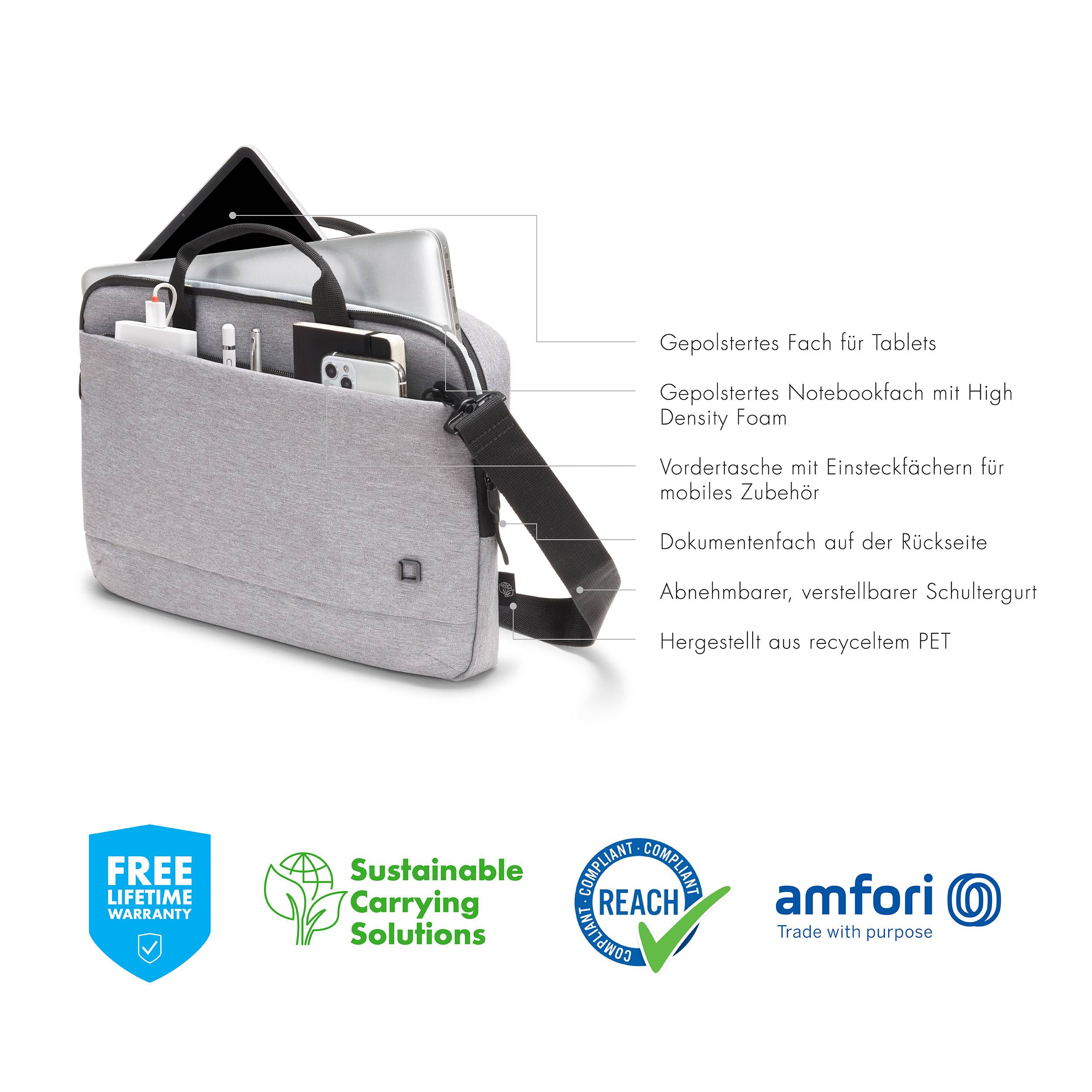 Dicota Notebook Tasche Slim Eco MOTION Passend für maximal: 29,5 cm (11,6") Hellgrau