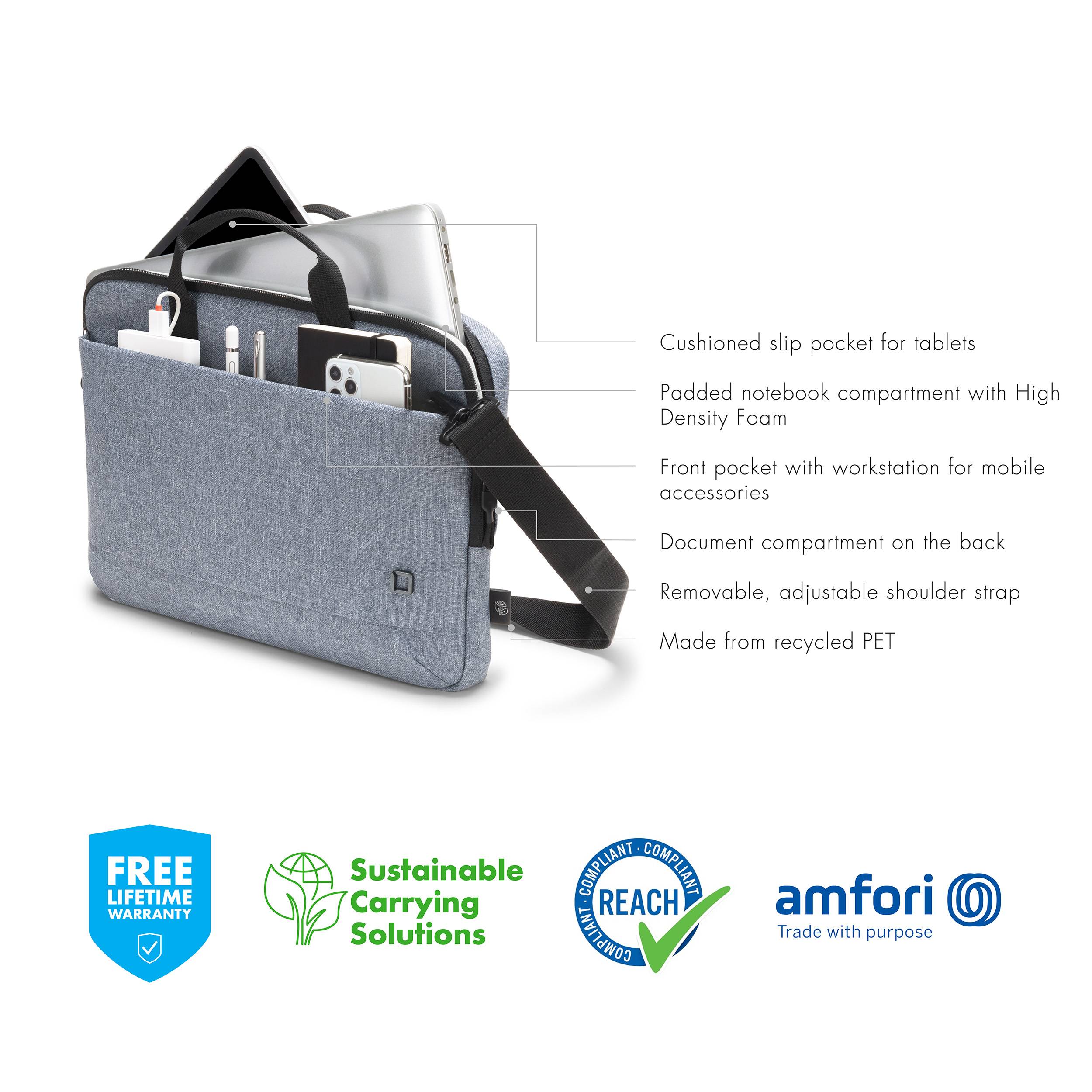 Dicota Notebook Tasche Slim Eco MOTION Passend für maximal: 39,6 cm (15,6") Denim, Blue