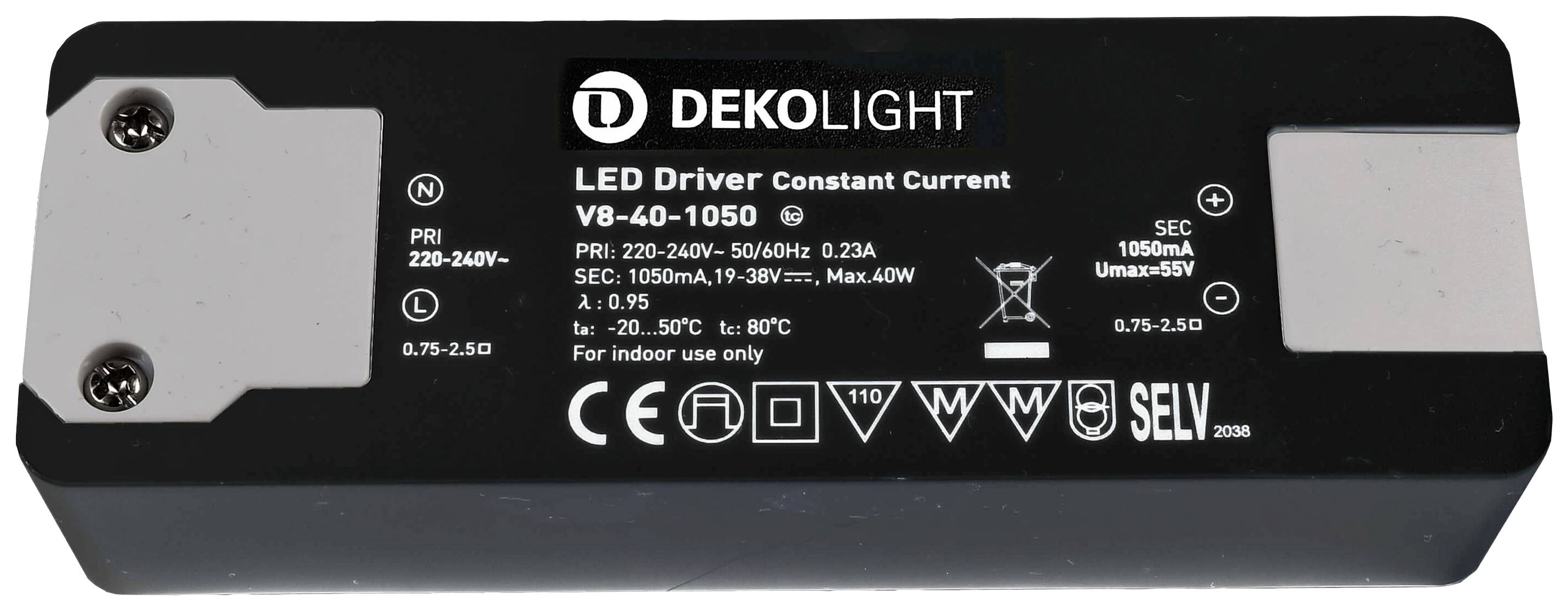 Deko Light Basic CC LED-Trafo Konstantstrom 40W 1050mA 19 - 38V 1St.