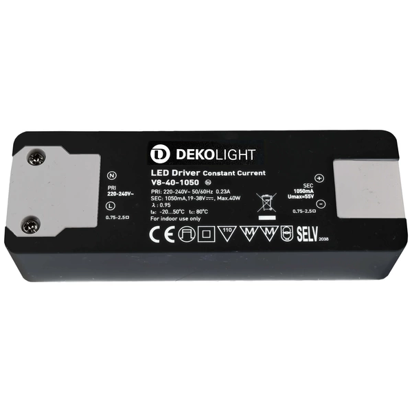 Deko Light Basic CC LED-Trafo Konstantstrom 40W 1050mA 19 - 38V 1St. Deko Light Basic CC LED-Trafo Konstantstrom 40W 1050mA 19 - 38V 1St.