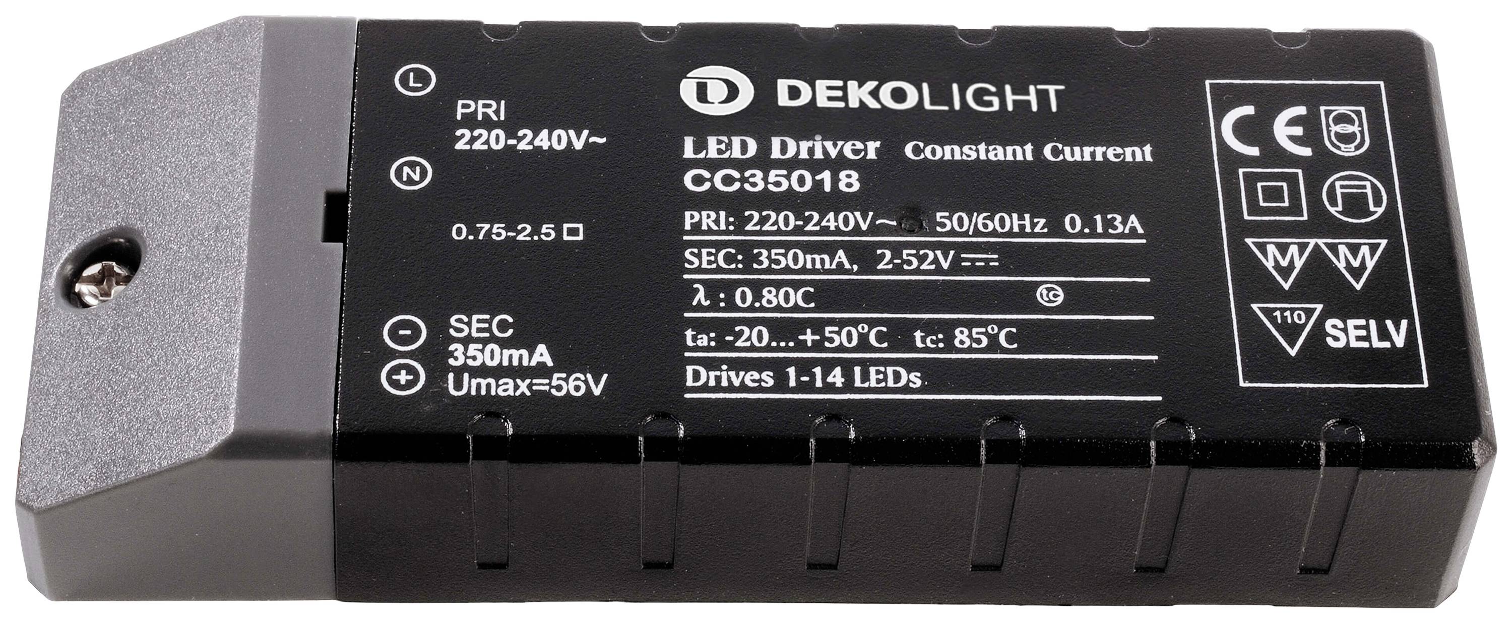 Deko Light Basic CC LED-Trafo Konstantstrom 18W 350mA 2 - 52V 1St.