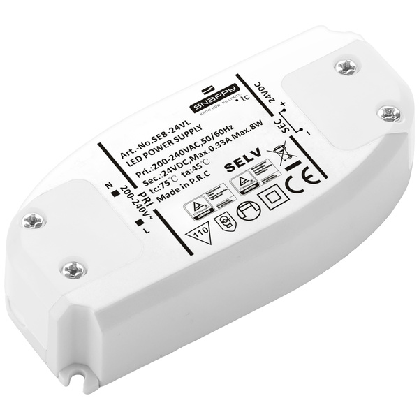 Dehner Elektronik SE 8-24VL (24VDC) LED-Trafo, LED-Treiber Konstantspannung 8 W 0.33 A 24 V/DC 1 St