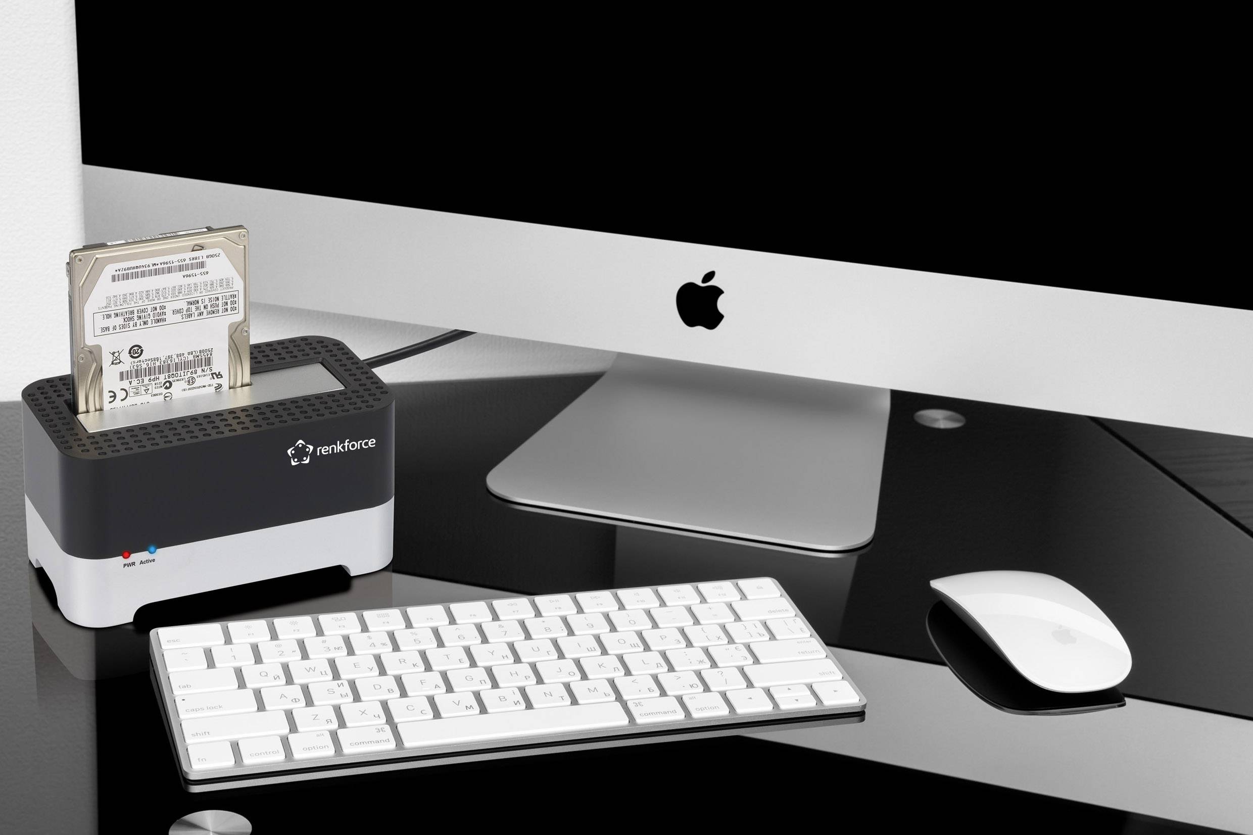 Renkforce RF-DOCKING-01 USB-A (USB 3.2 Gen 1) SATA 1 Port Festplatten-Dockingstation 2.5 Zoll, 3.5 Zoll