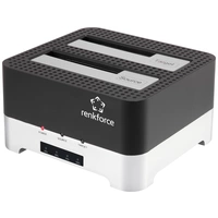 Renkforce RF-DOCKING-02 USB-A (USB 3.0) SATA 6 Gb/s 2 Port Festplatten-Kopierstation 2.5 Zoll, 3.5 Zoll mit Clone-Funktion Renkforce RF-DOCKING-02 USB-A (USB 3.0) SATA 6 Gb/s 2 Port Festplatten-Kopierstation 2.5 Zoll, 3.5 Zoll mit Clone-Funktion