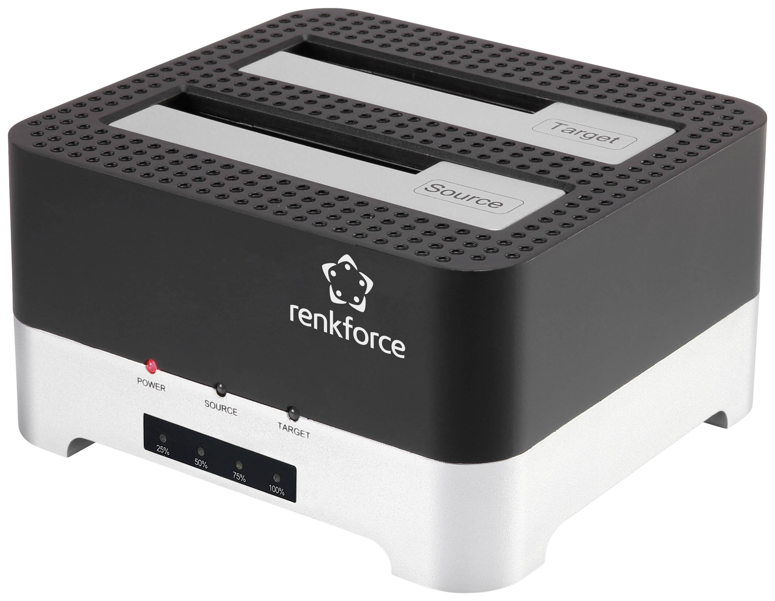 Renkforce RF-DOCKING-02 USB-A (USB 3.0) SATA 6 Gb/s 2 Port Festplatten-Kopierstation 2.5 Zoll, 3.5