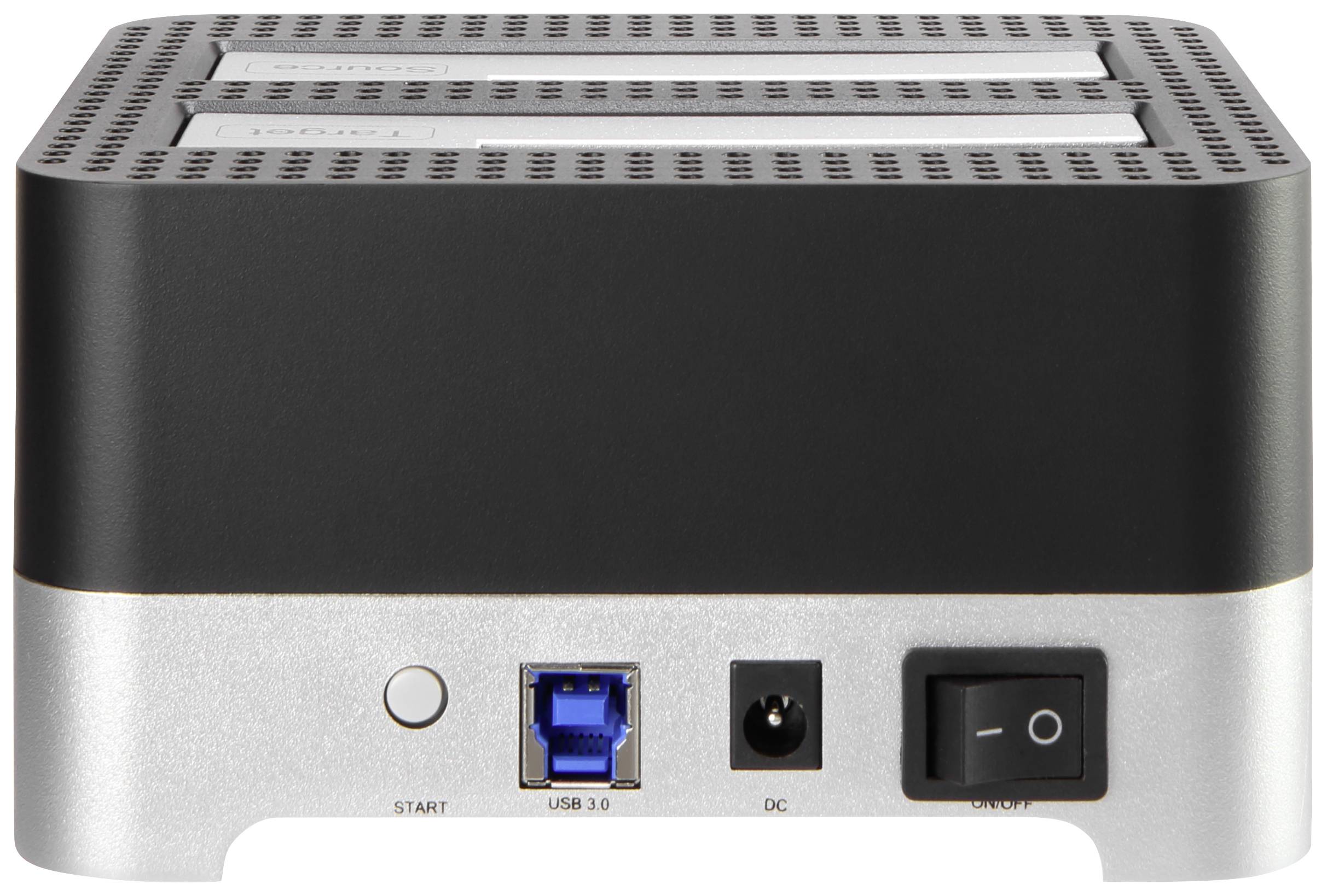 Renkforce RF-DOCKING-02 USB-A (USB 3.0) SATA 6 Gb/s 2 Port Festplatten-Kopierstation 2.5 Zoll, 3.5 Zoll mit Clone-Funktion