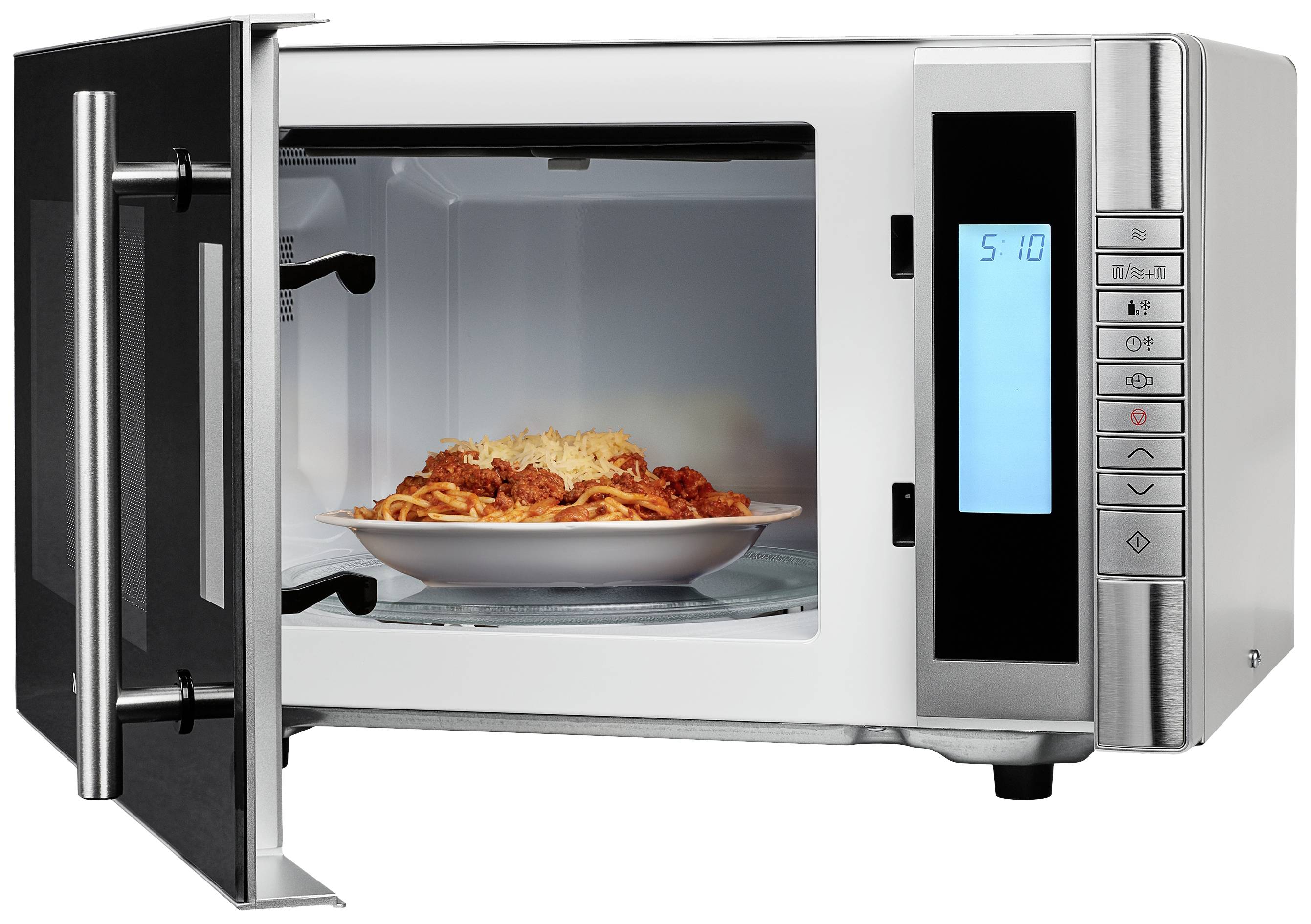 Medion MD 14482 Mikrowelle Edelstahl, Schwarz 800 W Grillfunktion, mit Display, Timerfunktion