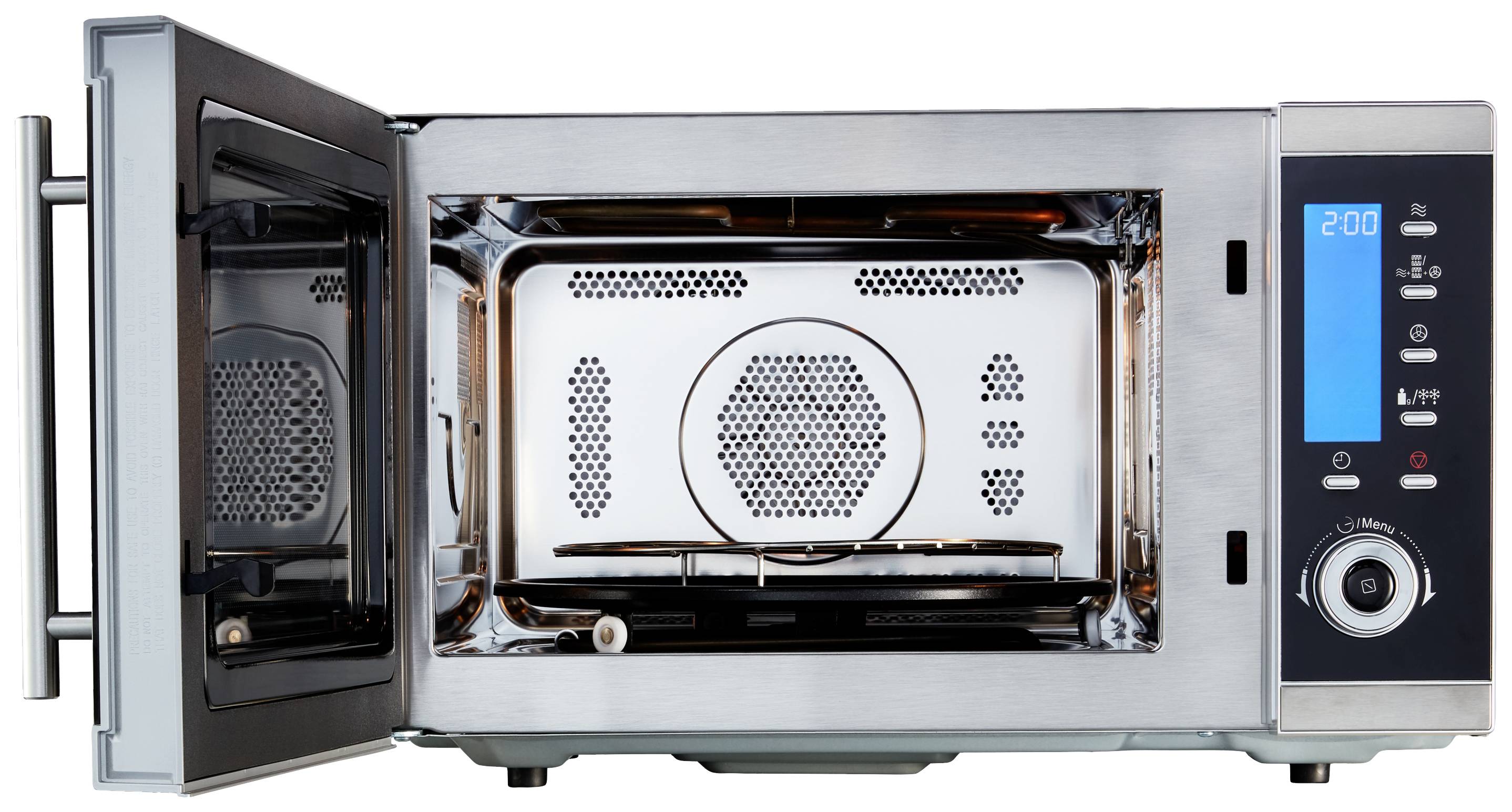 Medion MD 15501 Mikrowelle Edelstahl, Schwarz 900W Timerfunktion, Antihaftbeschichtung, Grillfunktion, mit Display