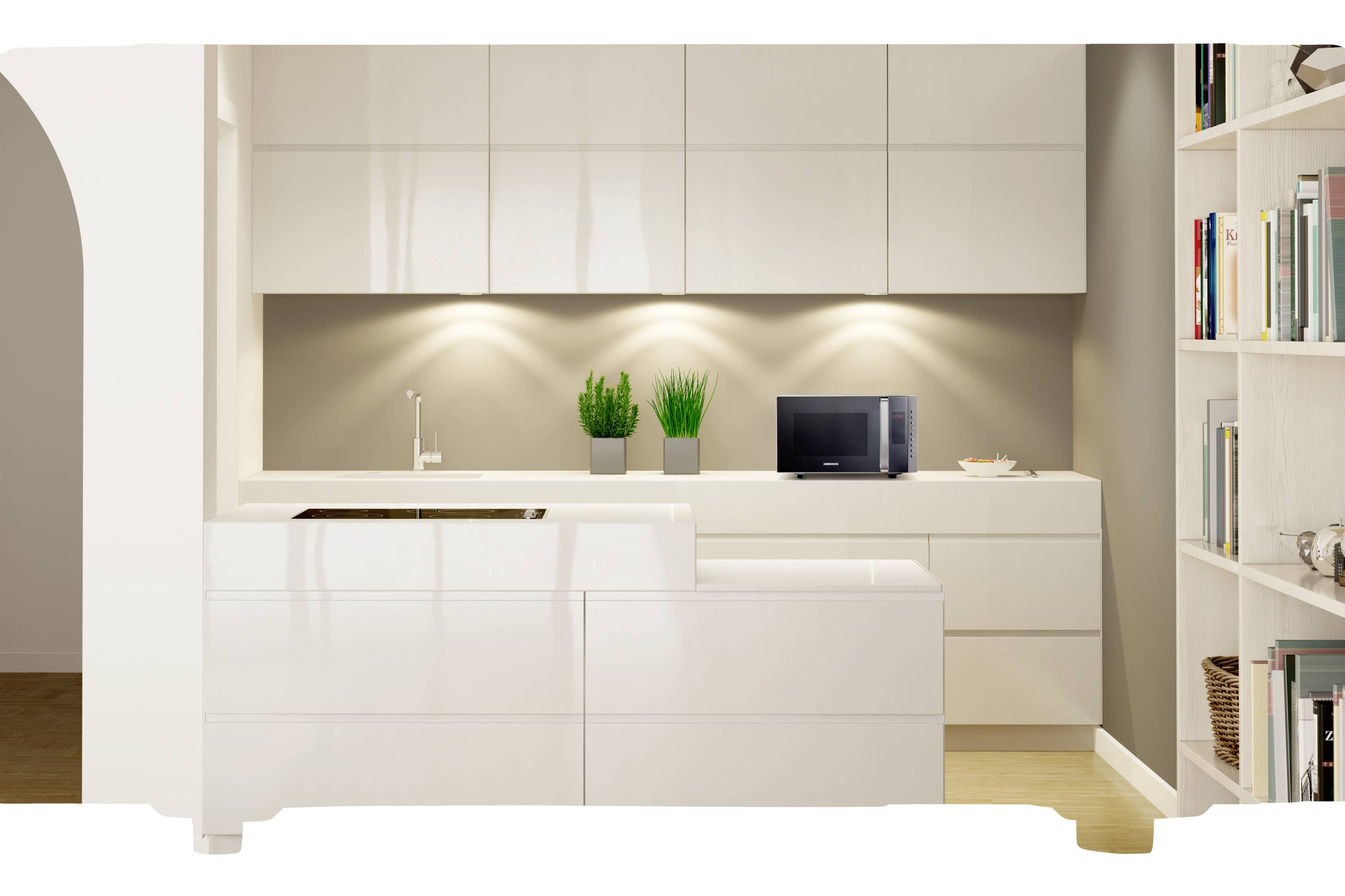 Medion MD 17495 Mikrowelle Silber 800 W Timerfunktion, mit Display