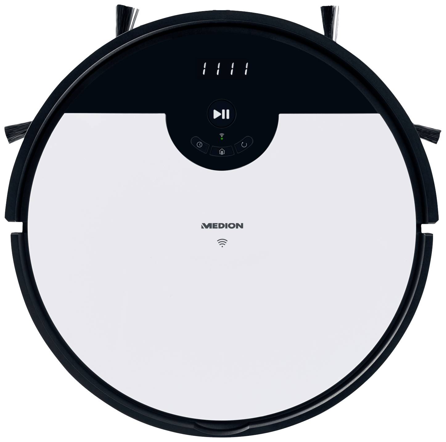 Medion MD 20011 Saugroboter Weiß, Schwarz App gesteuert, kompatibel mit Amazon Alexa, kompatibel mit Google Home, Zyklon-Technik