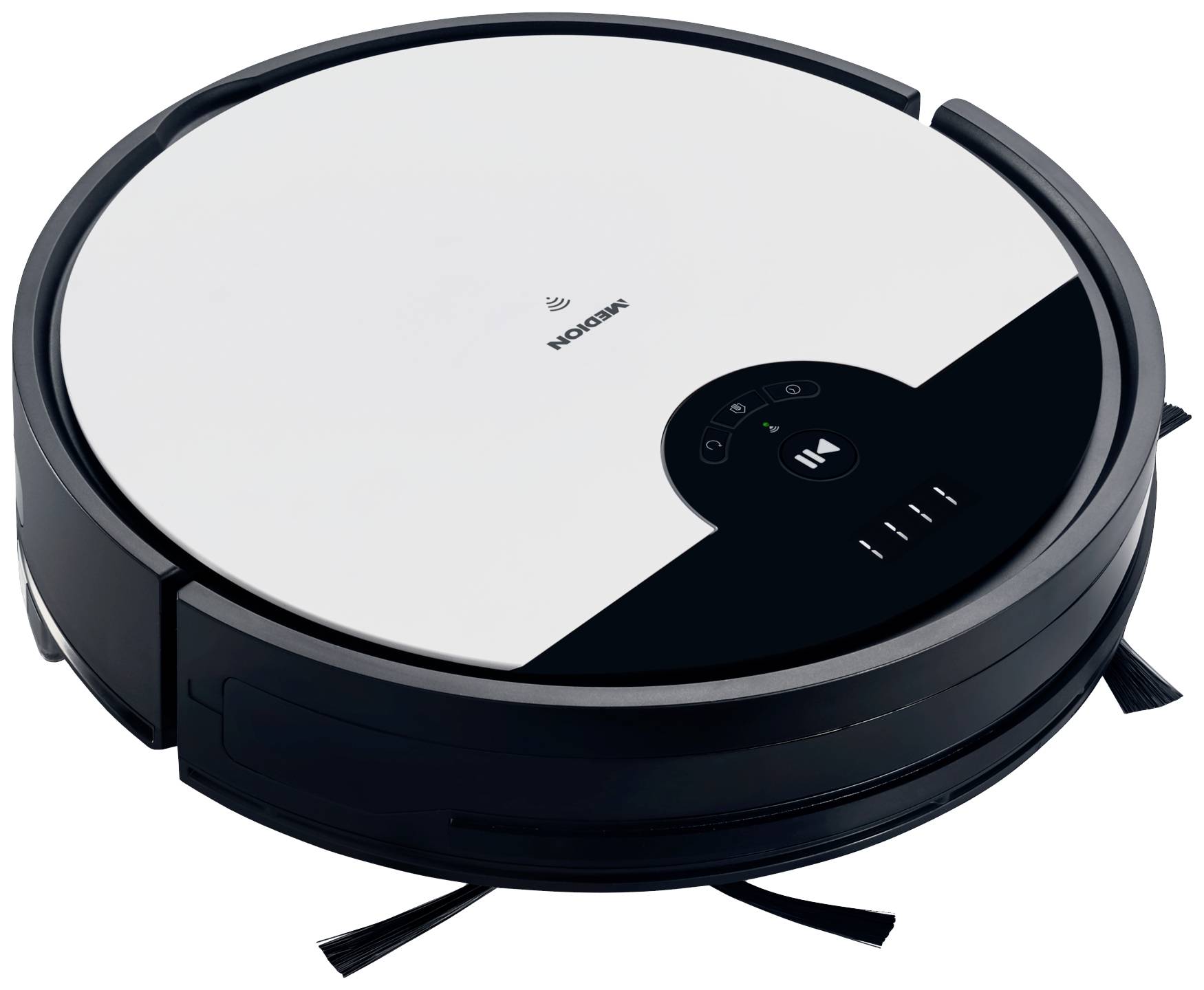 Medion MD 20011 Saugroboter Weiß, Schwarz App gesteuert, kompatibel mit Amazon Alexa, kompatibel mit Google Home, Zyklon-Technik