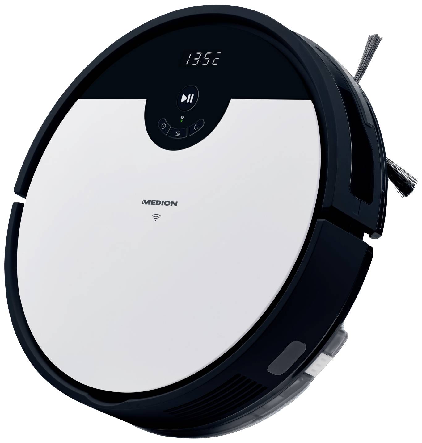 Medion MD 20011 Saugroboter Weiß, Schwarz App gesteuert, kompatibel mit Amazon Alexa, kompatibel mit Google Home, Zyklon-Technik