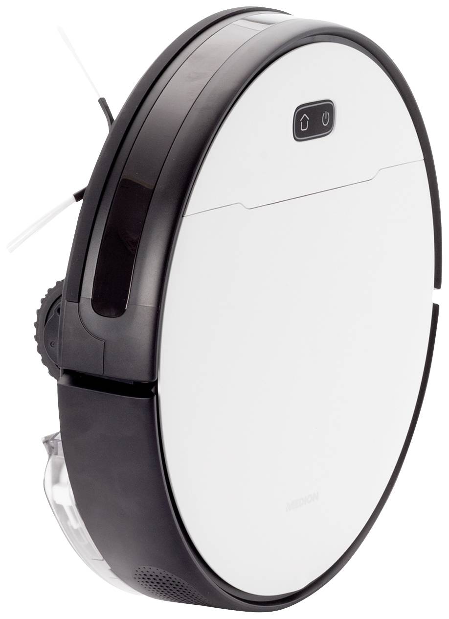 Medion MD 20021 Saugroboter Weiß, Schwarz App gesteuert, kompatibel mit Amazon Alexa, kompatibel mit Google Home, Sprachgesteuert