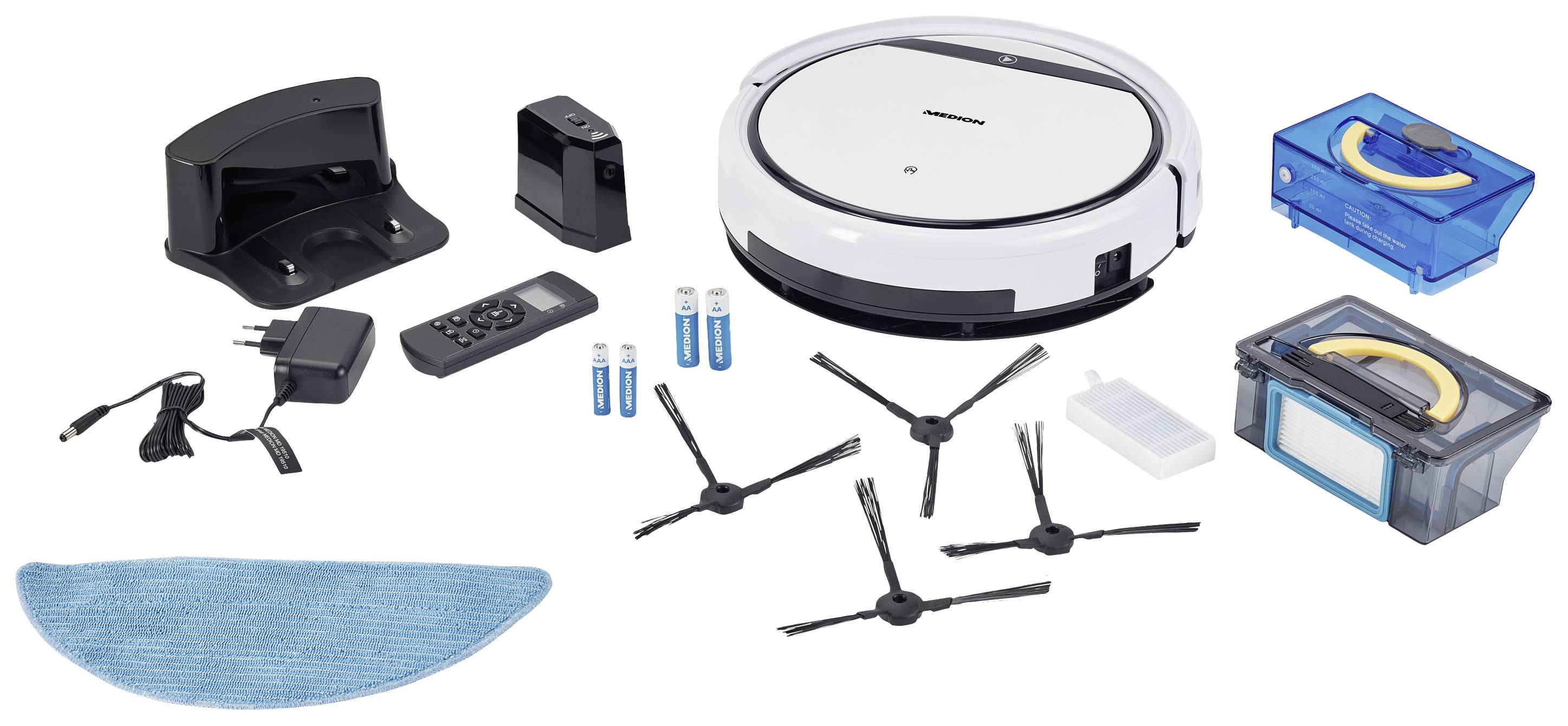 Medion MD 19510 Saugroboter Weiß, Schwarz 1 virtuelle Wand, Startzeit programmierbar