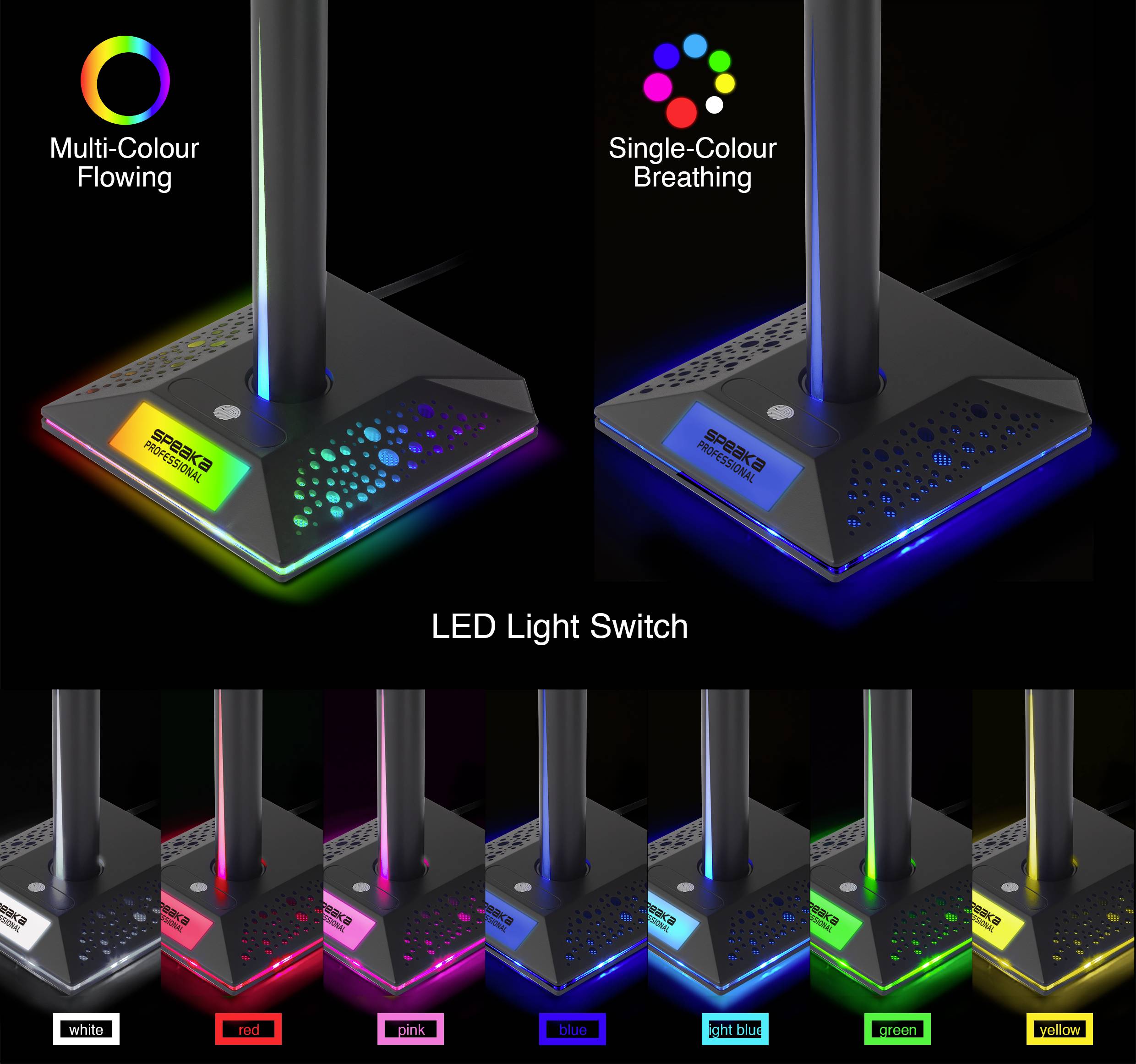 SpeaKa Professional SP-HPS-310 Kopfhörerständer Passend für (Kopfhörer):On-Ear-Kopfhörer, Over-Ear-Kopfhörer Schwarz