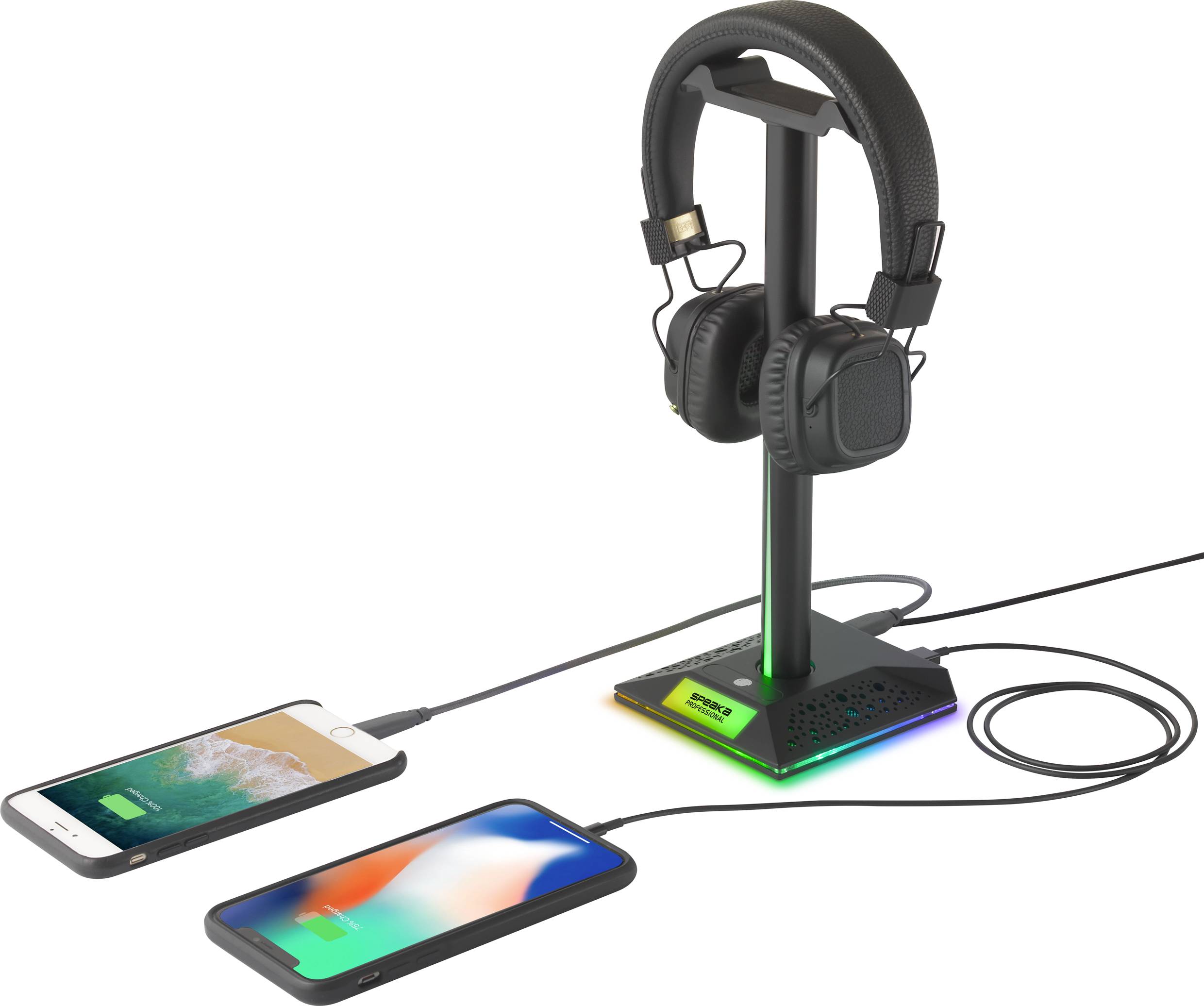 SpeaKa Professional SP-HPS-310 Kopfhörerständer Passend für (Kopfhörer):On-Ear-Kopfhörer, Over-Ear-Kopfhörer Schwarz
