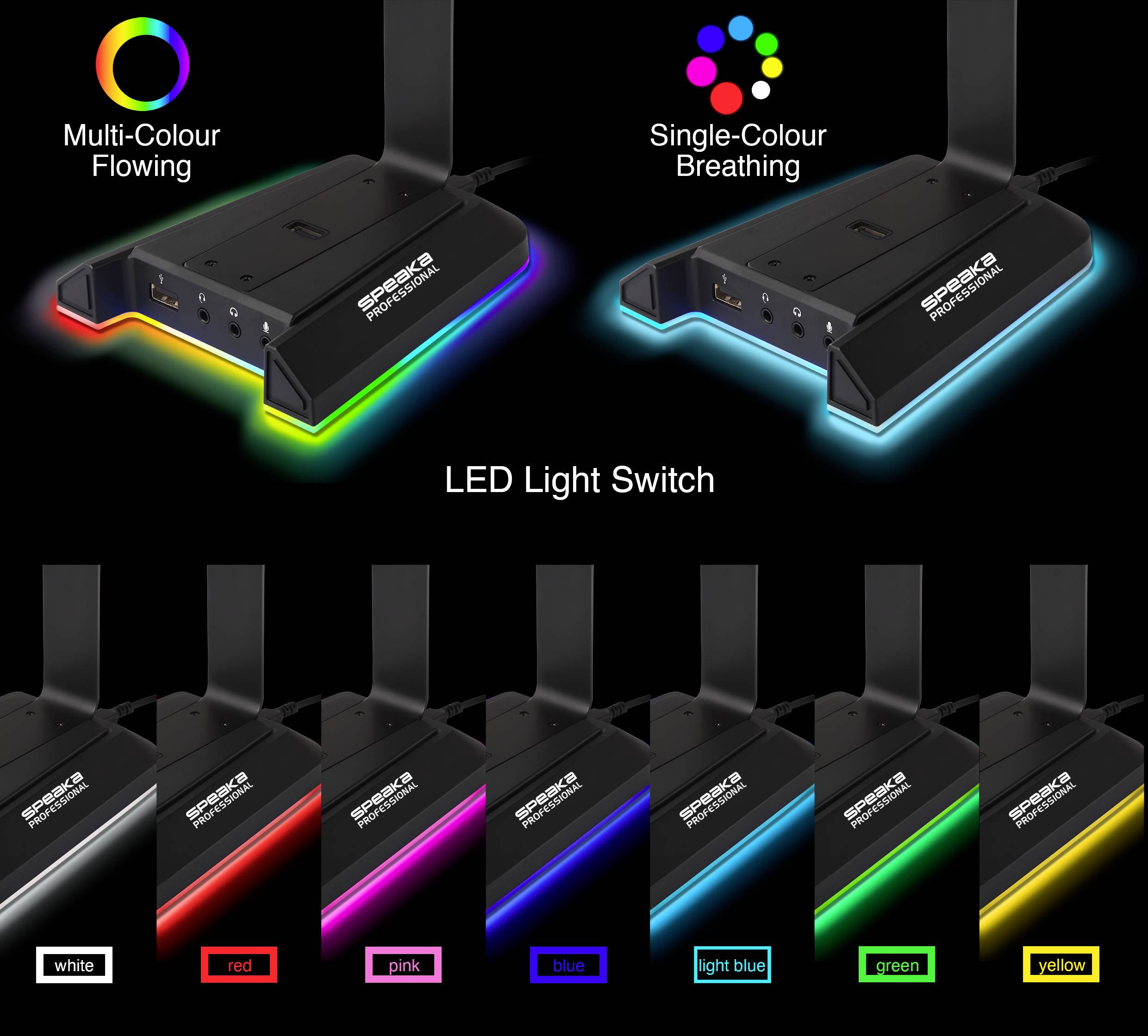 SpeaKa Professional SP-HPS-320 Kopfhörerständer Passend für (Kopfhörer):On-Ear-Kopfhörer, Over-Ear-Kopfhörer Schwarz