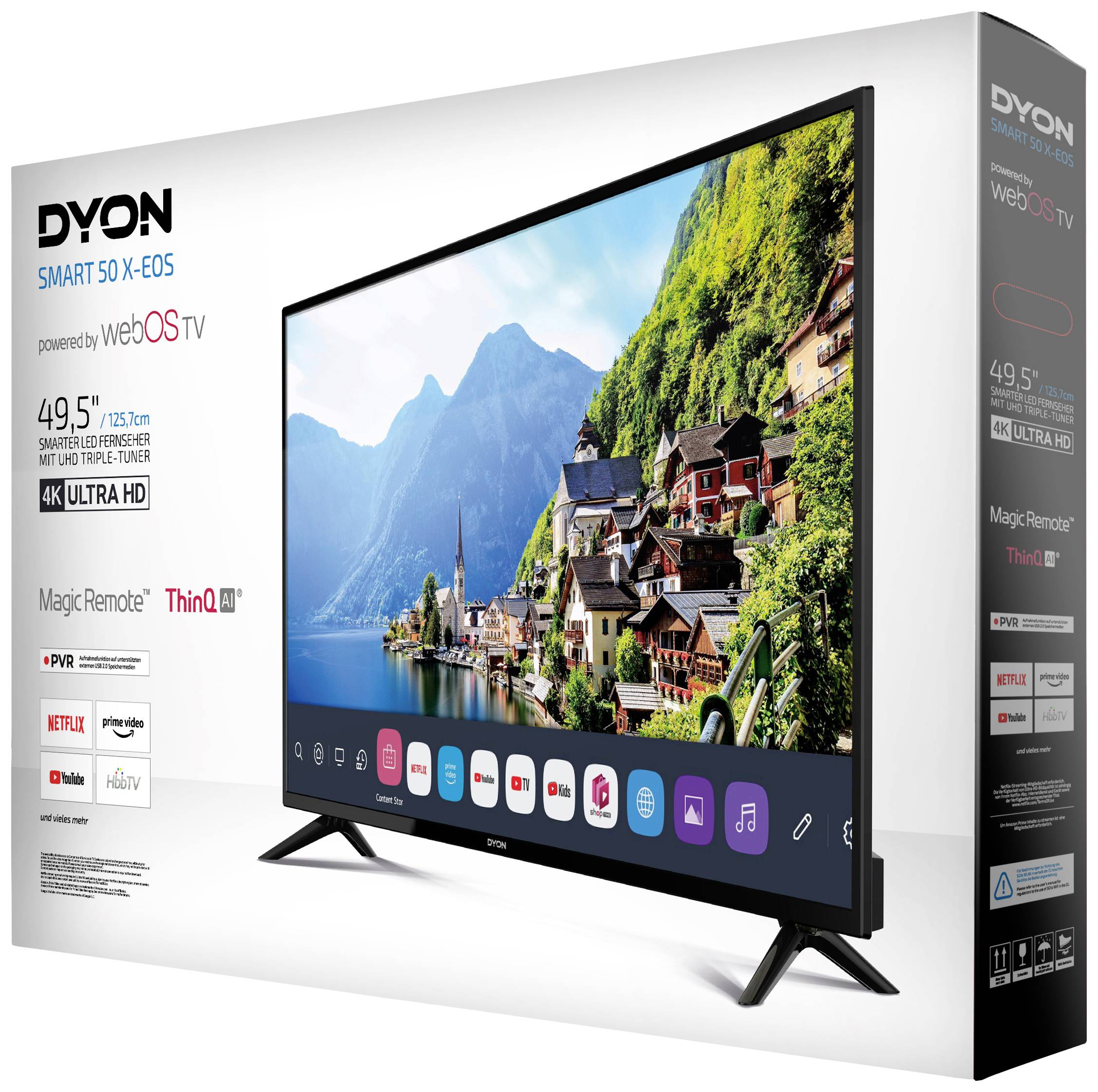 Dyon Smart 50 X-EOS LED-TV 125.7 cm 50 Zoll EEK G (A - G) DVB-T2, DVB-C, DVB-S, UHD, Smart TV, WLAN, PVR ready, CI+ Schwarz