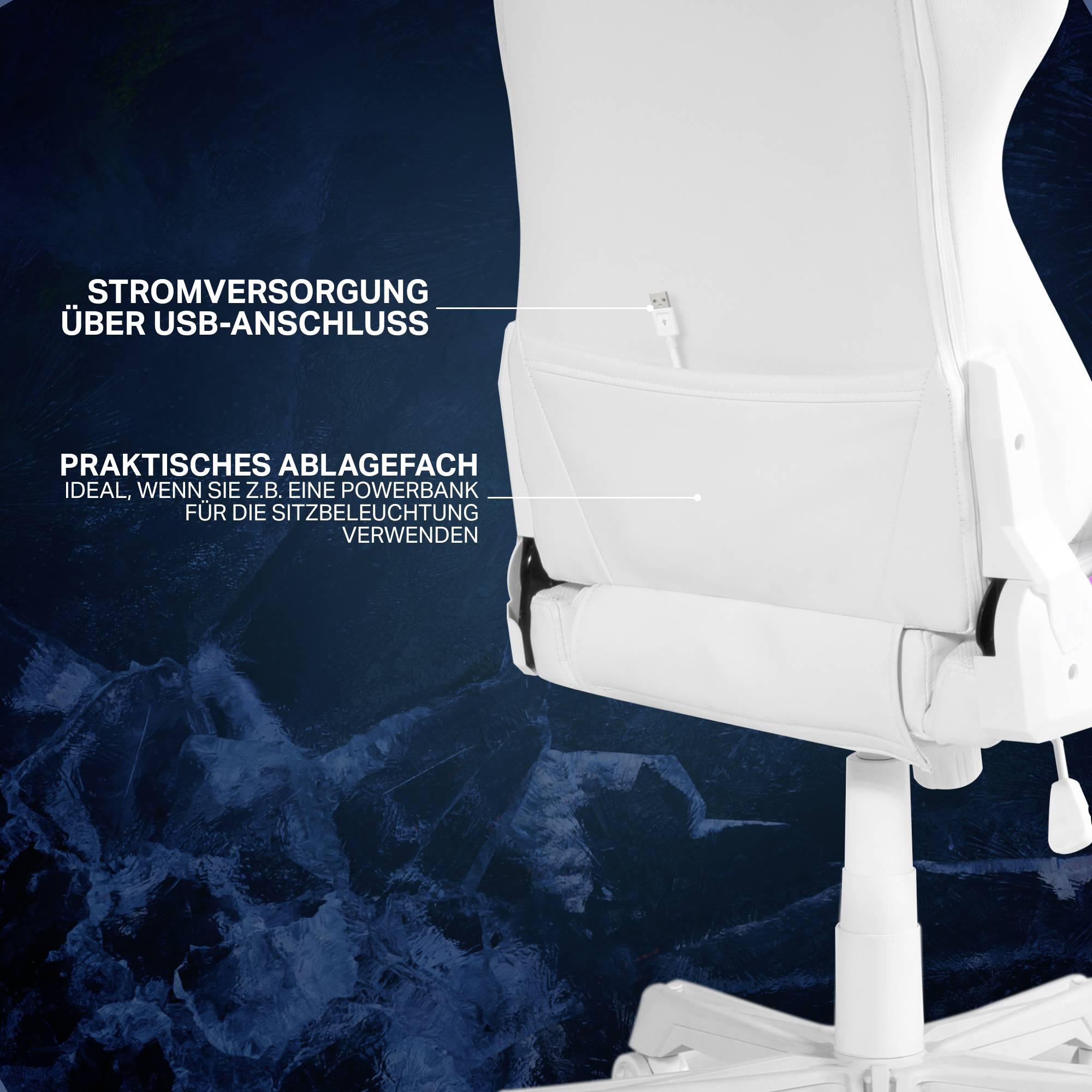 DELTACO GAMING GAM-080-W Gaming-Stuhl Weiß