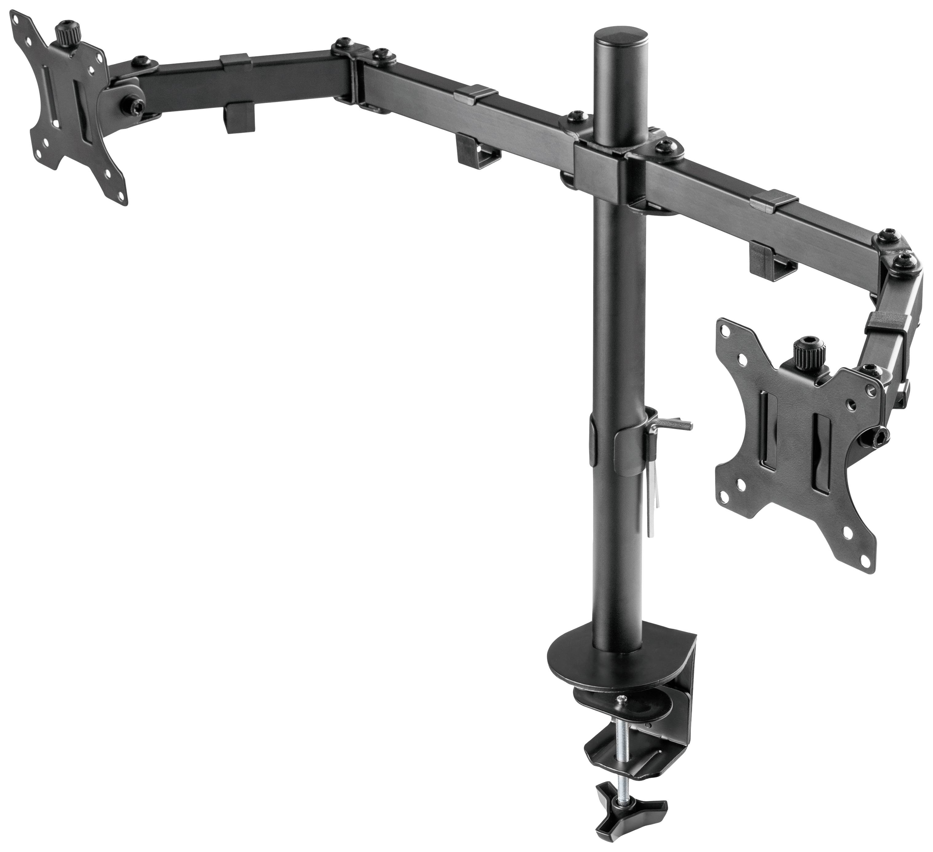 DELTACO GAMING GAM-040 - Befestigungskit - für 2 Monitore - Stahl - Schwarz - Bildschirmgröße: 33-81.3 cm (13"-32")