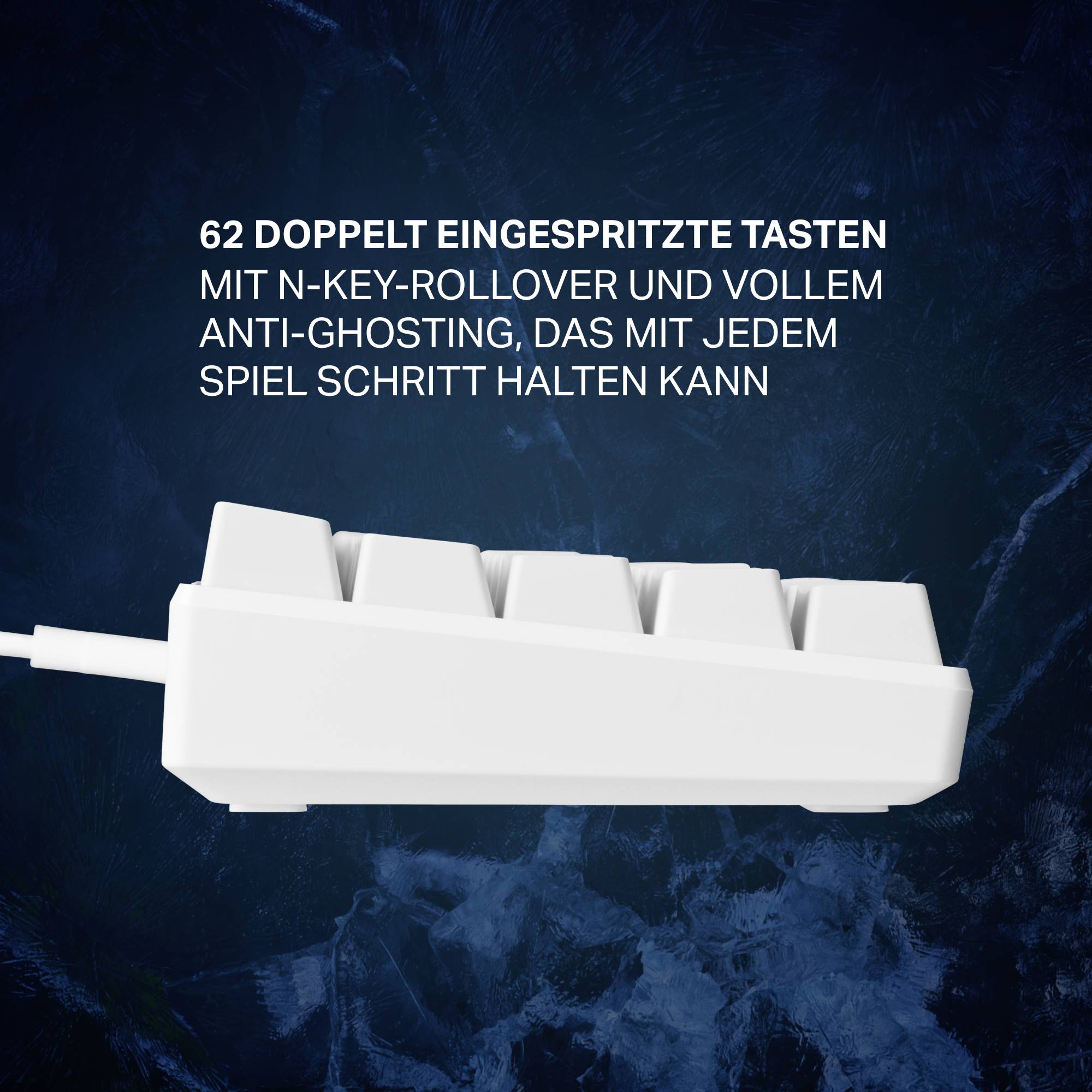 DELTACO GAMING GAM-075-W-DE Kabelgebunden Gaming-Tastatur Deutsch, QWERTZ Weiß Beleuchtet
