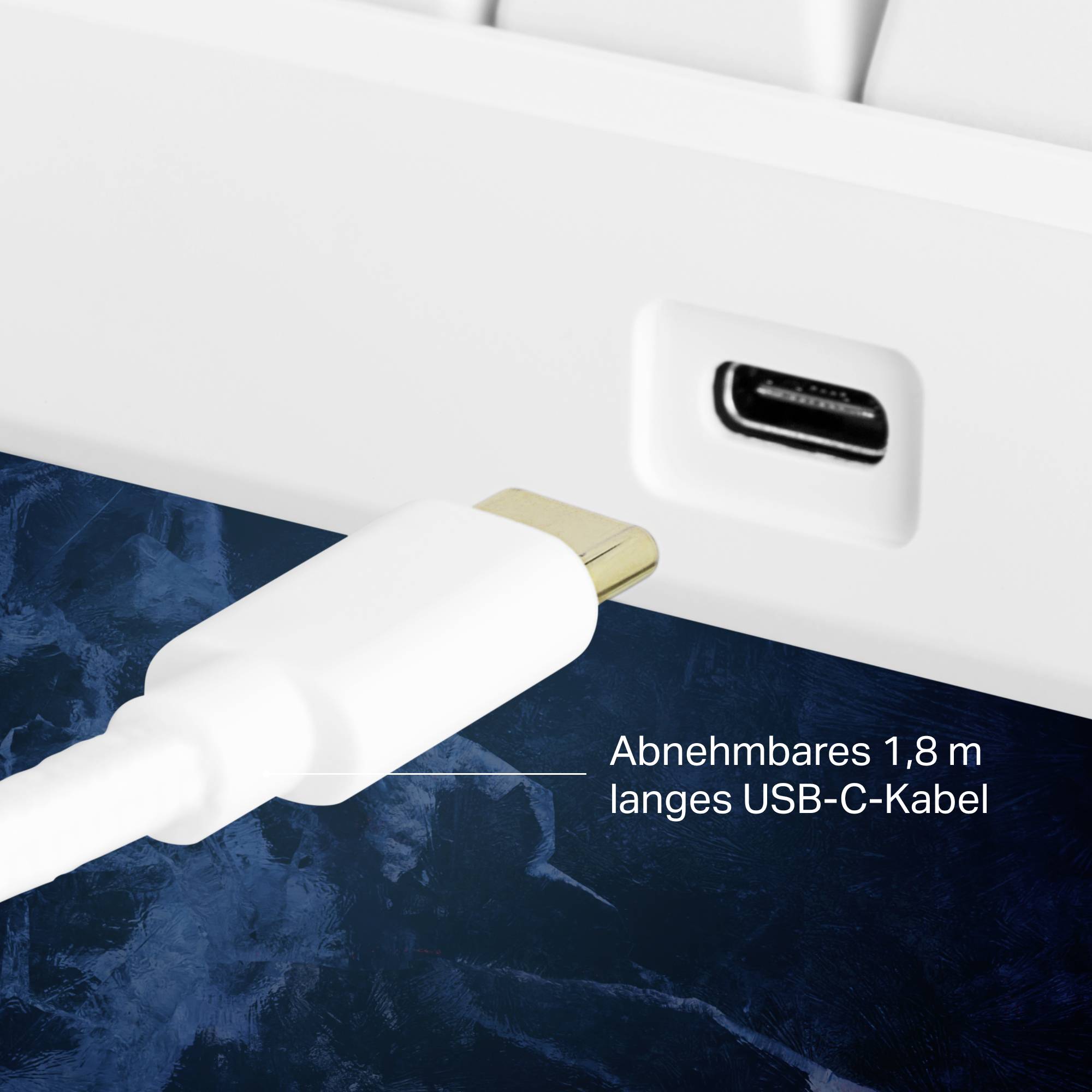 DELTACO GAMING GAM-075-W-DE Kabelgebunden Gaming-Tastatur Deutsch, QWERTZ Weiß Beleuchtet